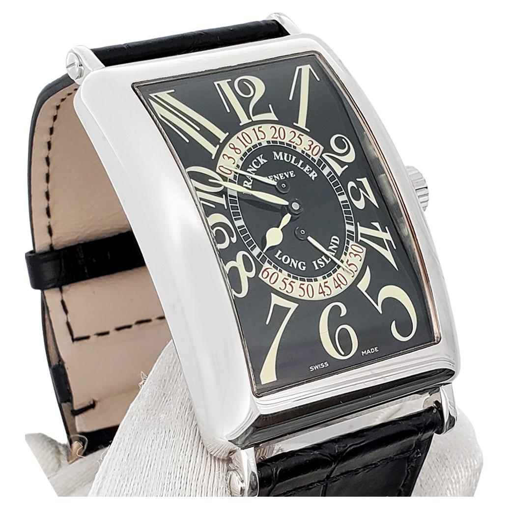 Franck Muller Large Long Island Bi-Retrograde White Gold Black Watch 1100DS-R