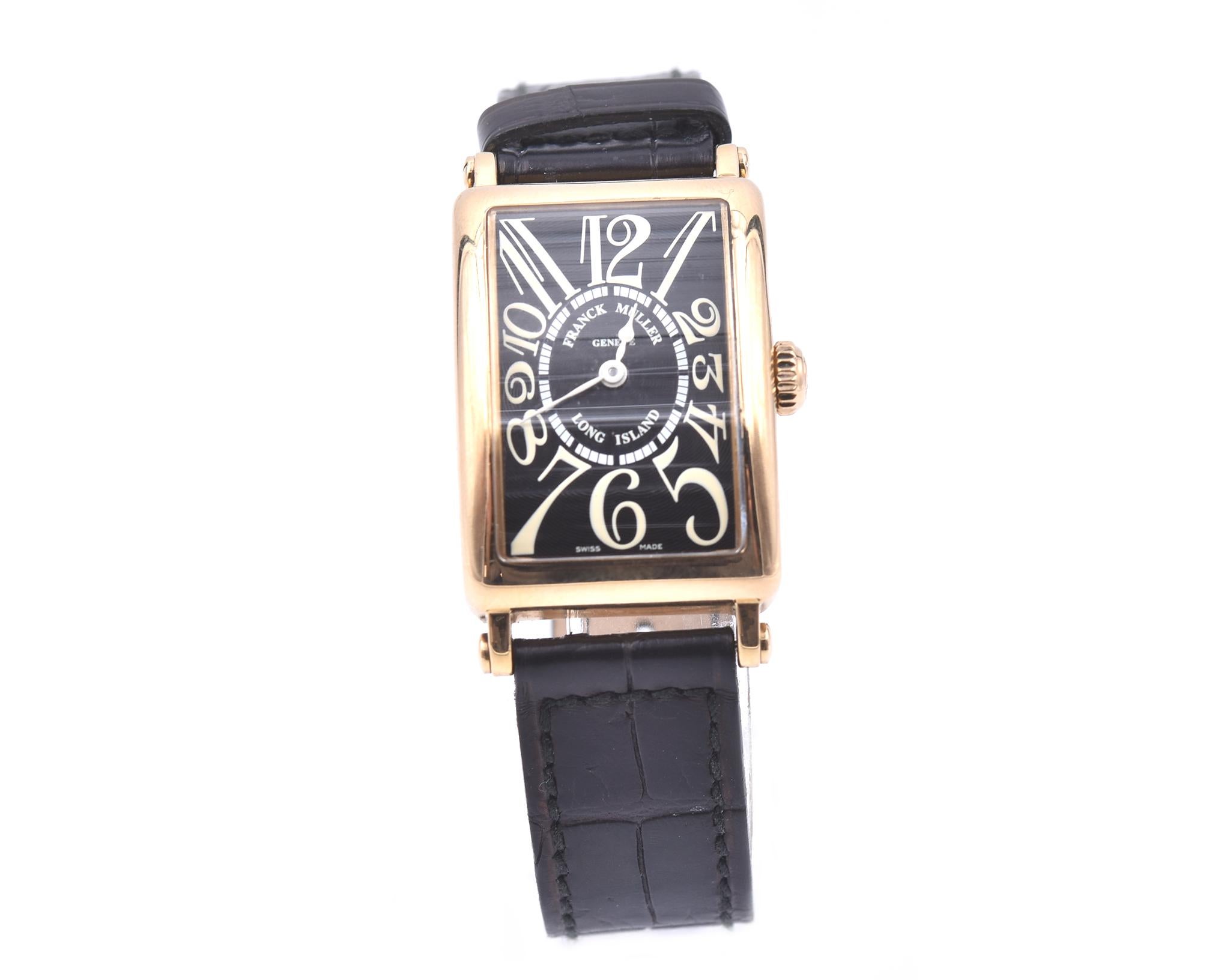 Franck Muller Long Island 18 Karat Rose Gold Watch Ref. 900 QZ In Excellent Condition In Scottsdale, AZ