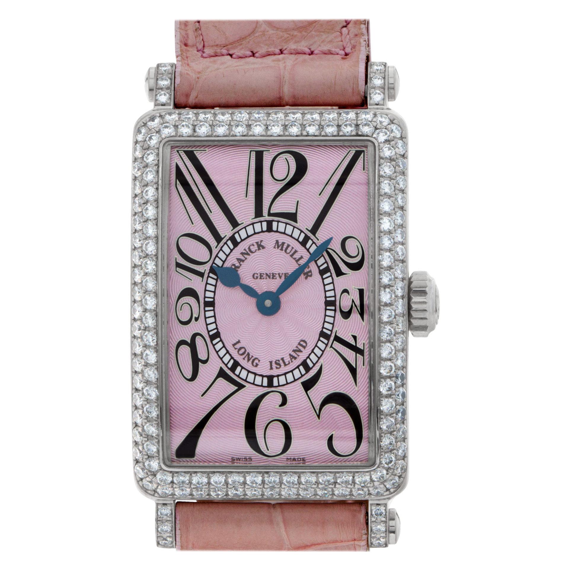 Franck Muller Long Island 902 QZ D 18k White Gold Pink Dial Quartz Watch
