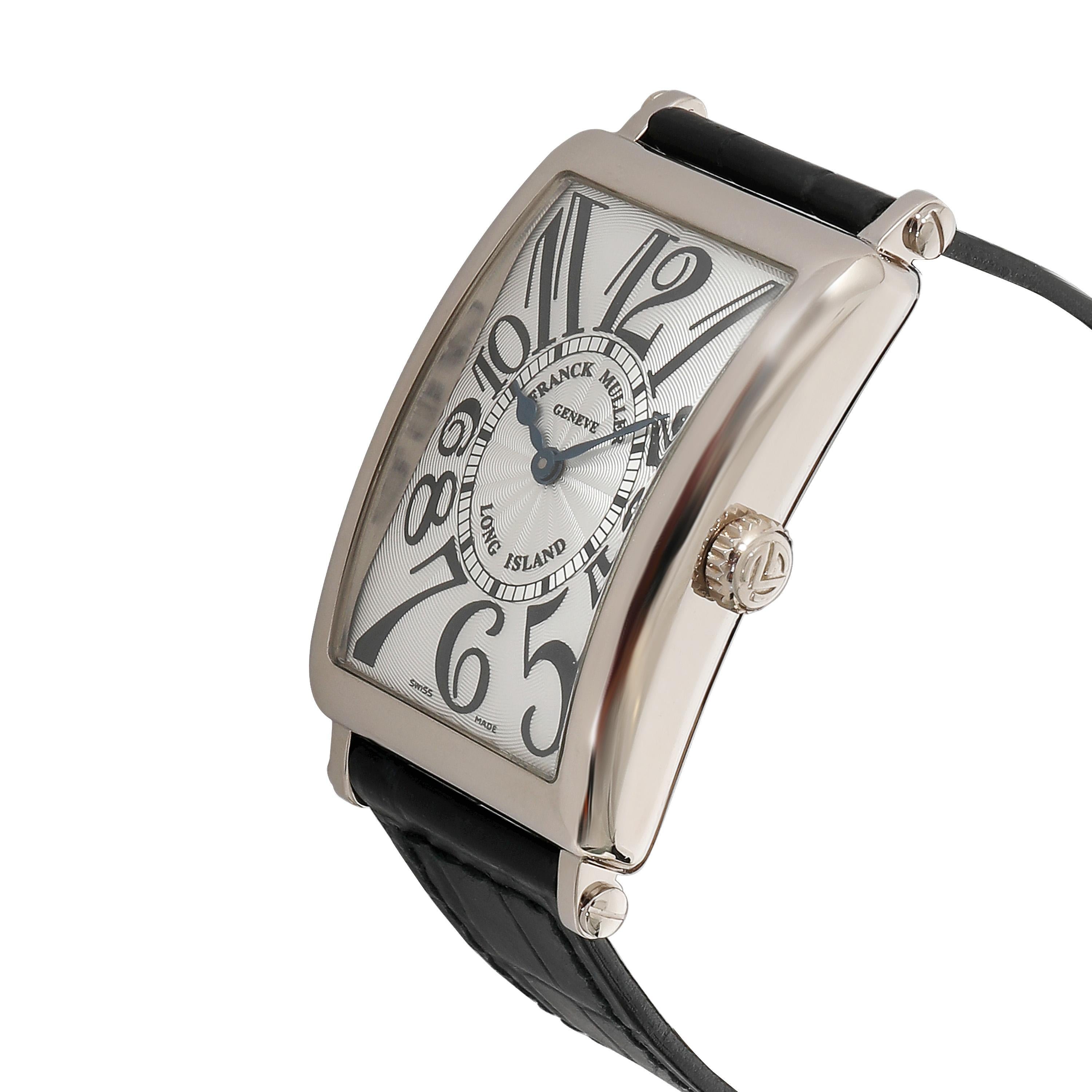 Franck Muller Long Island 950 QZ Unisex-Uhr aus 18 Karat Weißgold im Zustand „Hervorragend“ in New York, NY