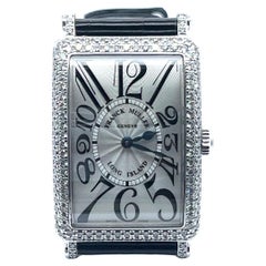 Used Franck Muller Long Island Watch in 18 Karat White Gold with Diamonds