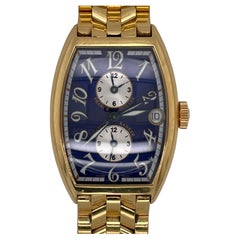 Franck Muller Master Banker Oro 18K Quadrante Blu Orologio Automatico da Uomo 5850 MB