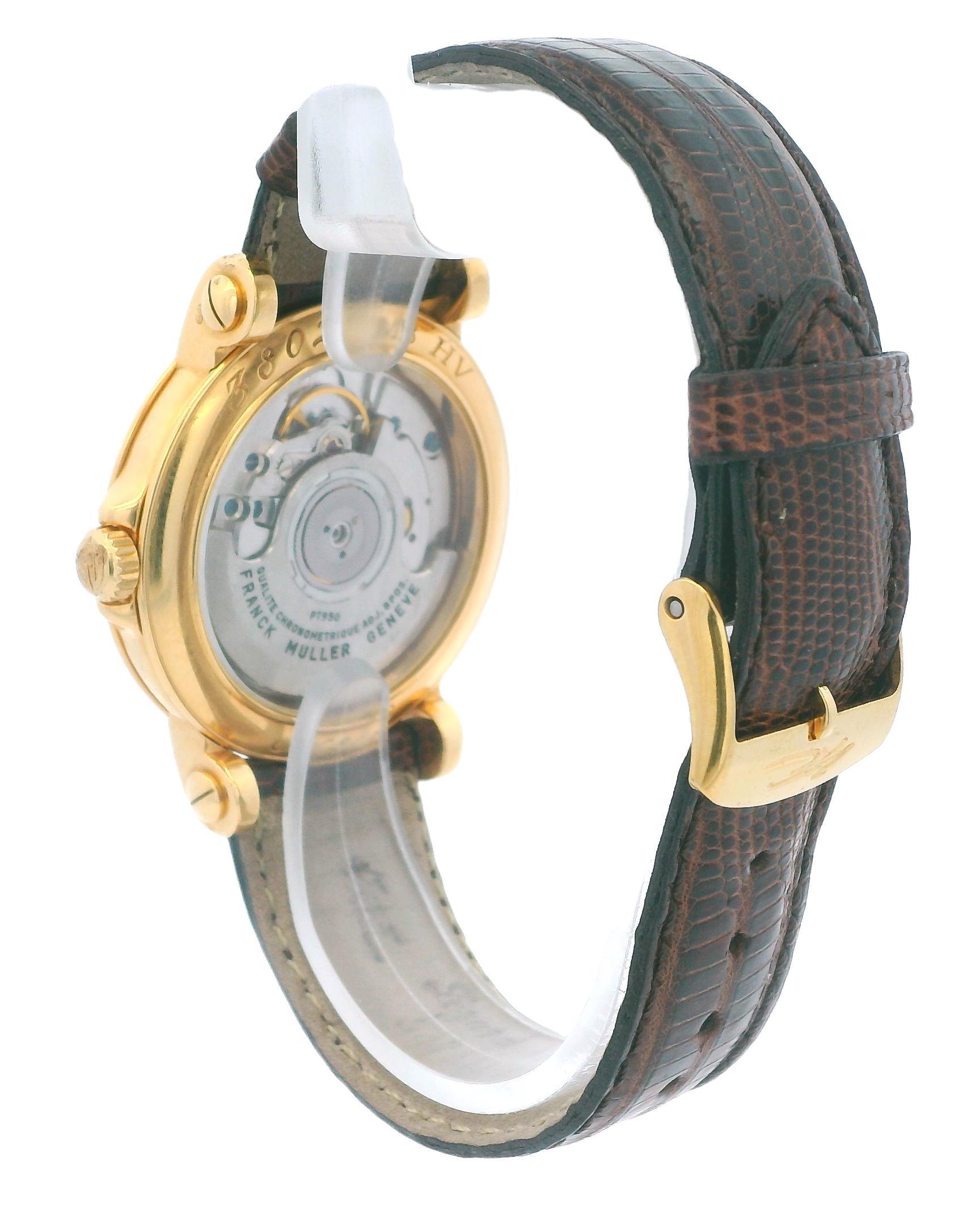 Men's Franck Muller Master Banker 18k Yellow Gold Triple Time Zone For Sale