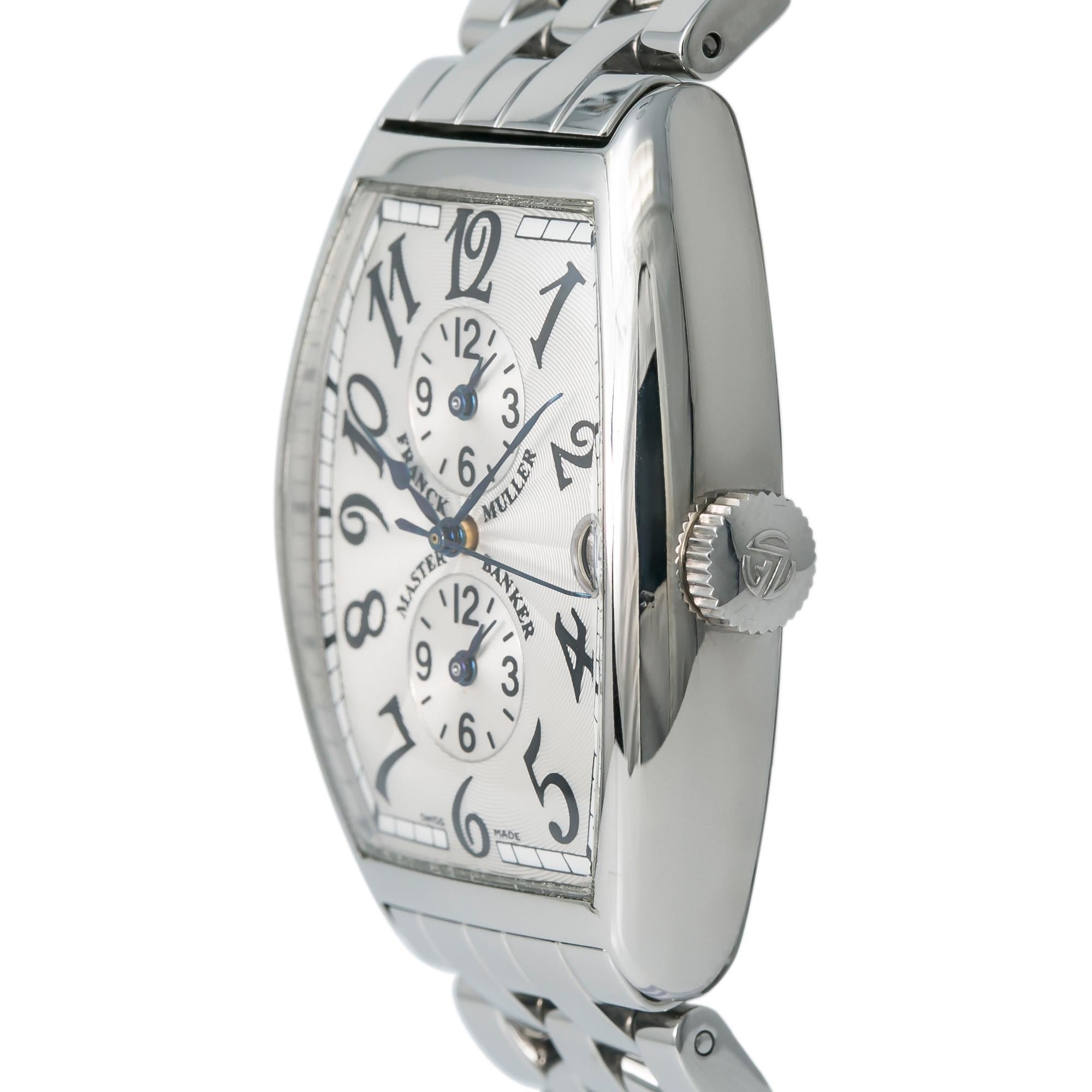 Modern Franck Muller Master Banker 5850 Men's Automatic Watch Stainless Steel For Sale