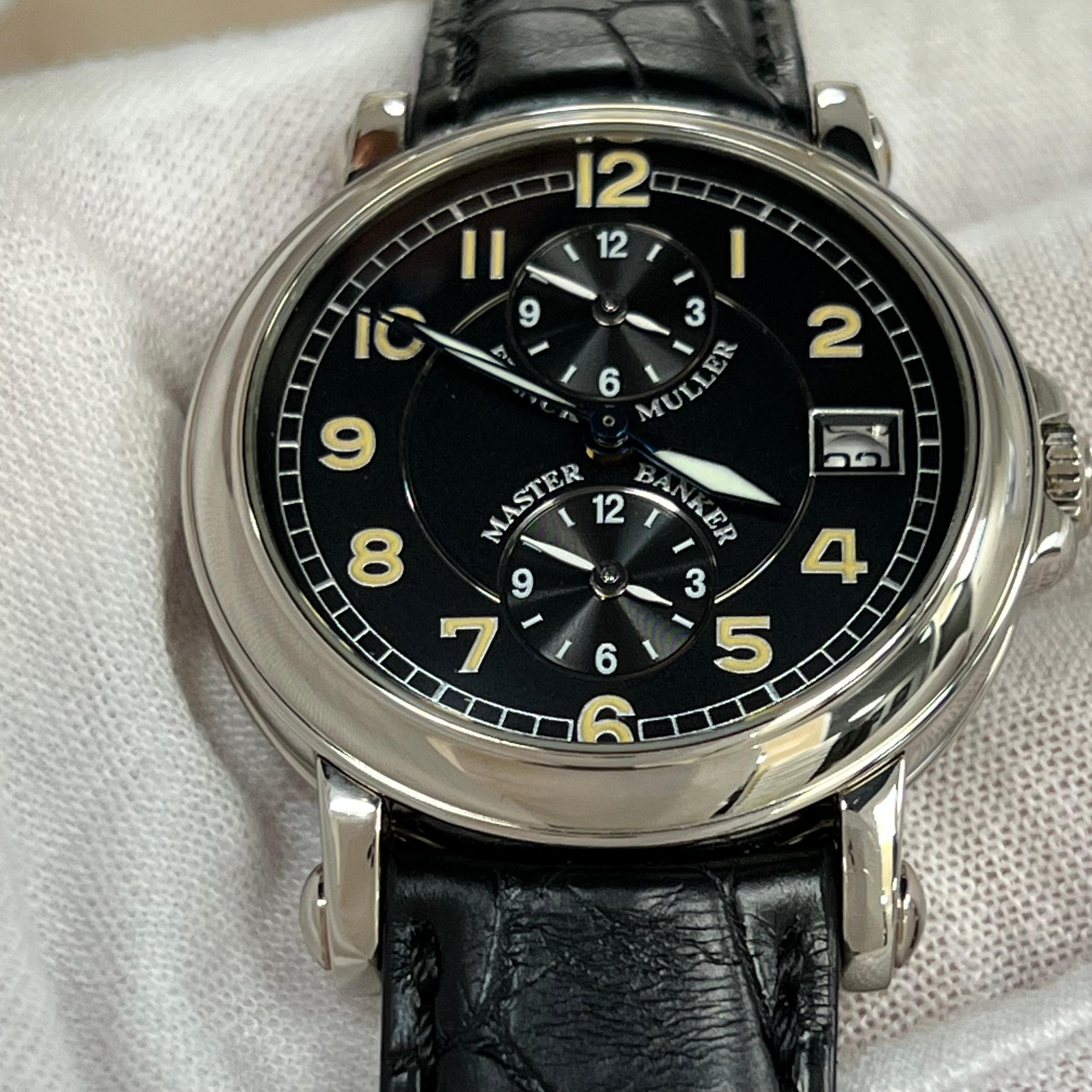 Franck Muller Master Banker Triple Time Zone Ref 3802 37.5mm 18K Gold Box Paper For Sale 8