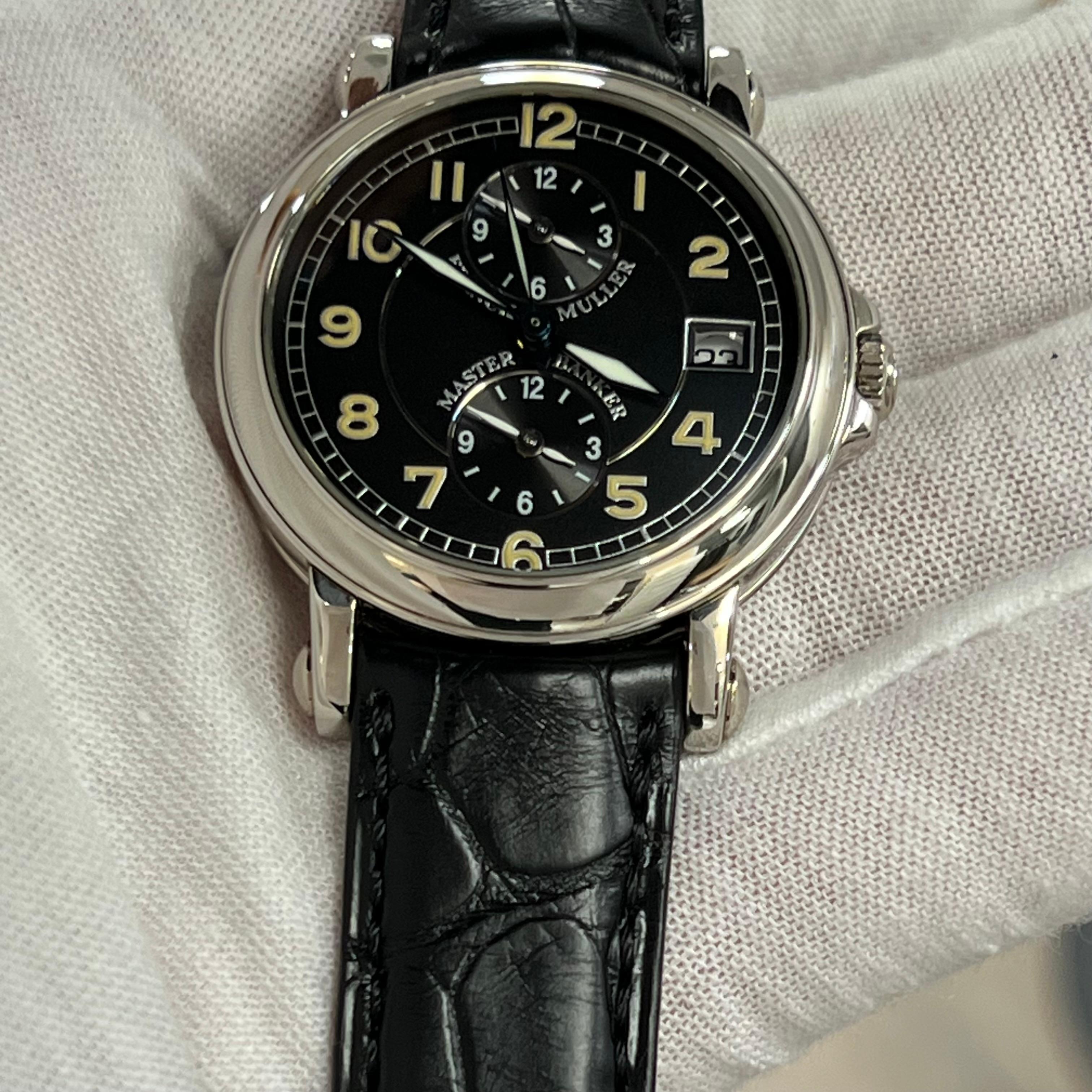 Franck Muller Master Banker Triple Time Zone Ref 3802 37.5mm 18K Gold Box Paper For Sale 9