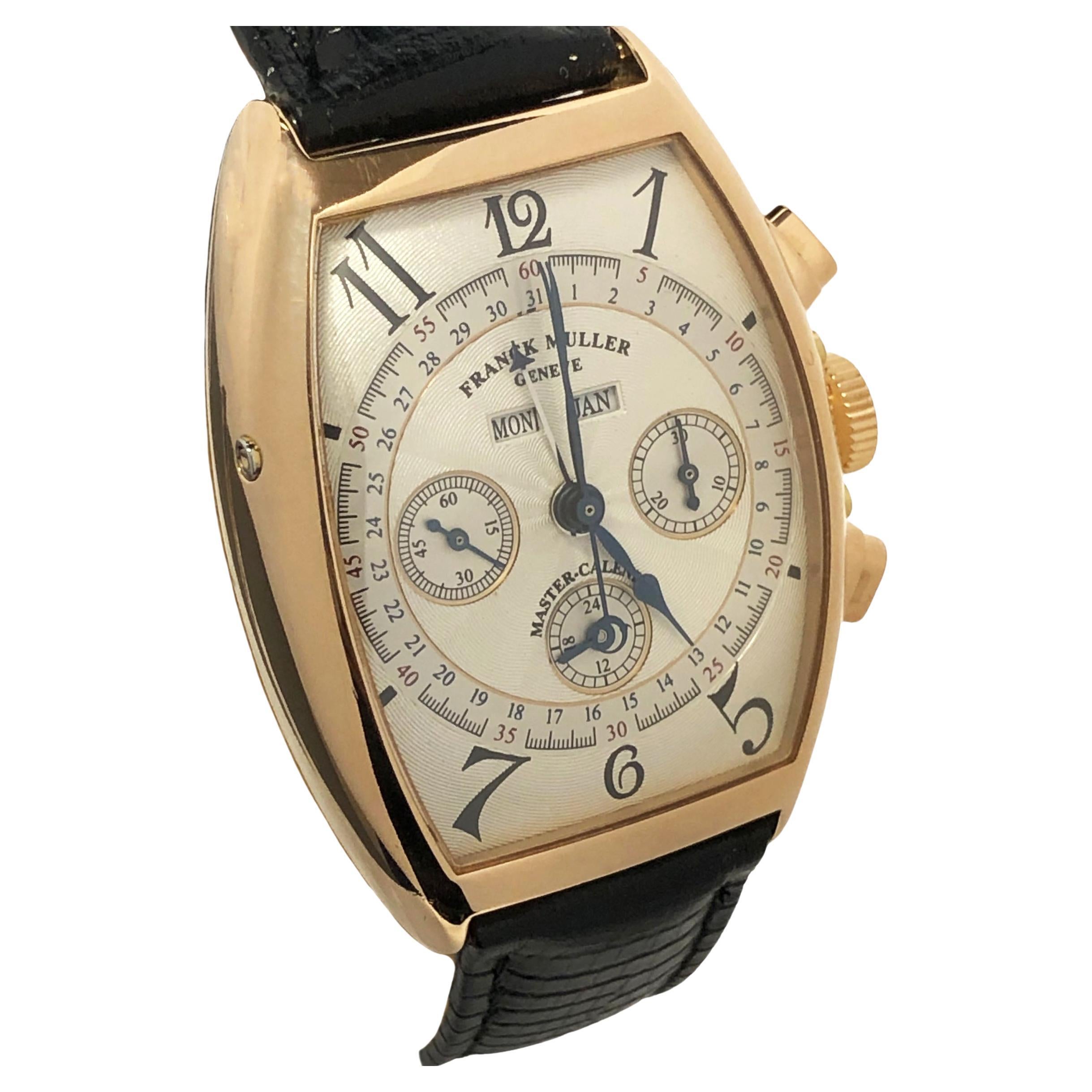 Franck Muller Master Calendar Chronograph Rose Gold 6850 CC MC Wrist Watch For Sale