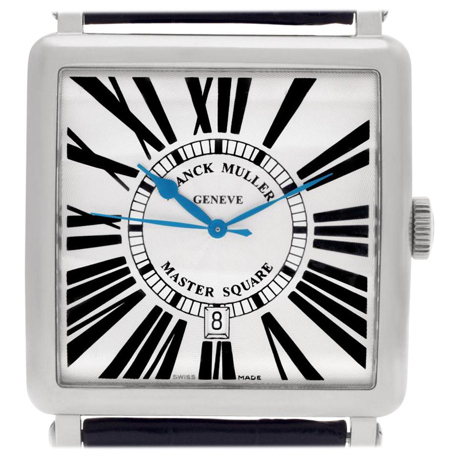 Franck Muller Master Square 05/059 18 Karat White Gold Silver Dial Automatic For Sale