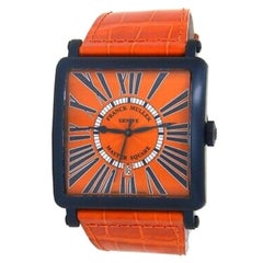 Franck Muller Master Square 6000 K SC DT BL:: orangefarbenes Zifferblatt