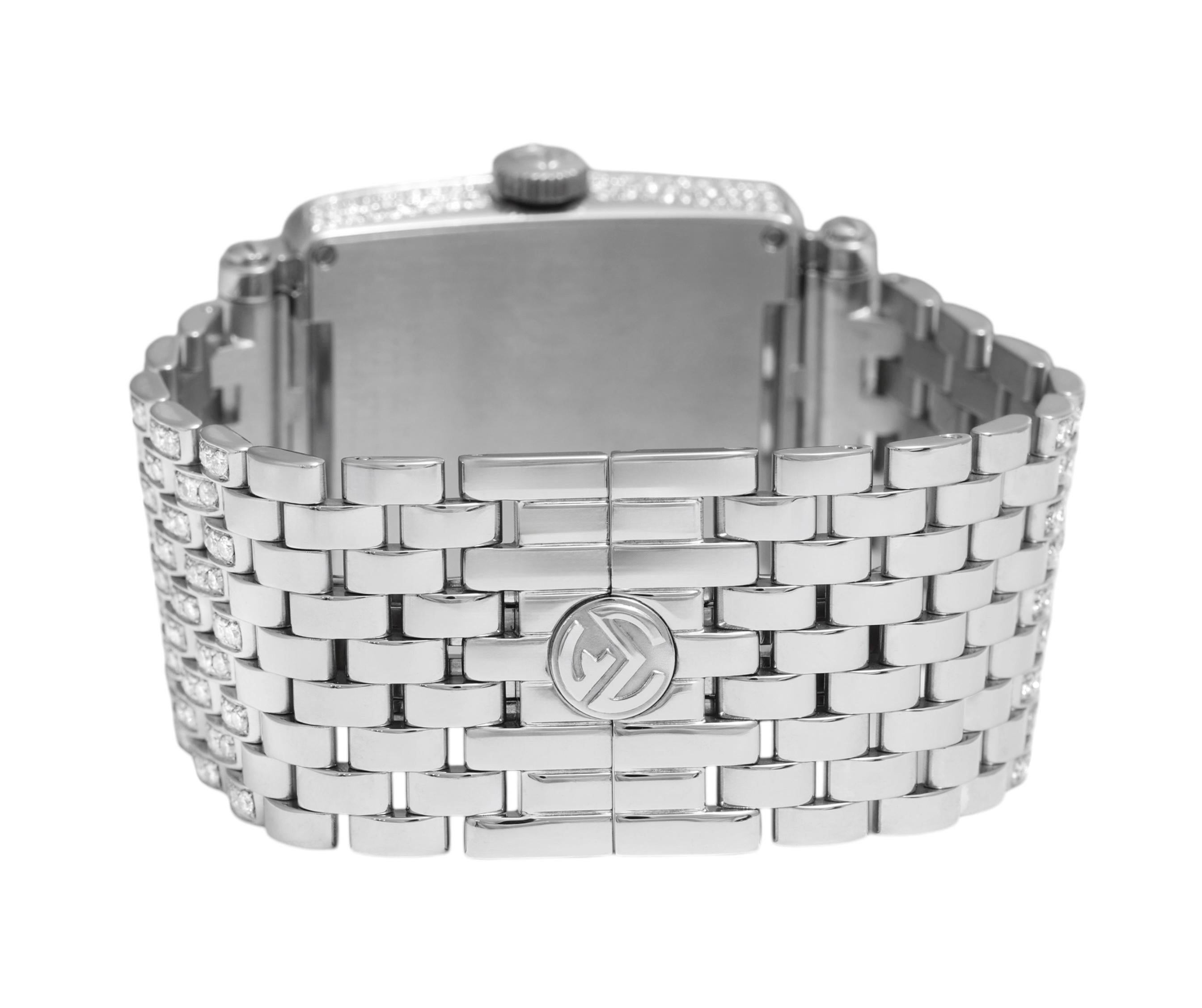 Franck Muller Master Square Full Pavé Diamonds Watch & Diamond Strap, Automatic For Sale 5