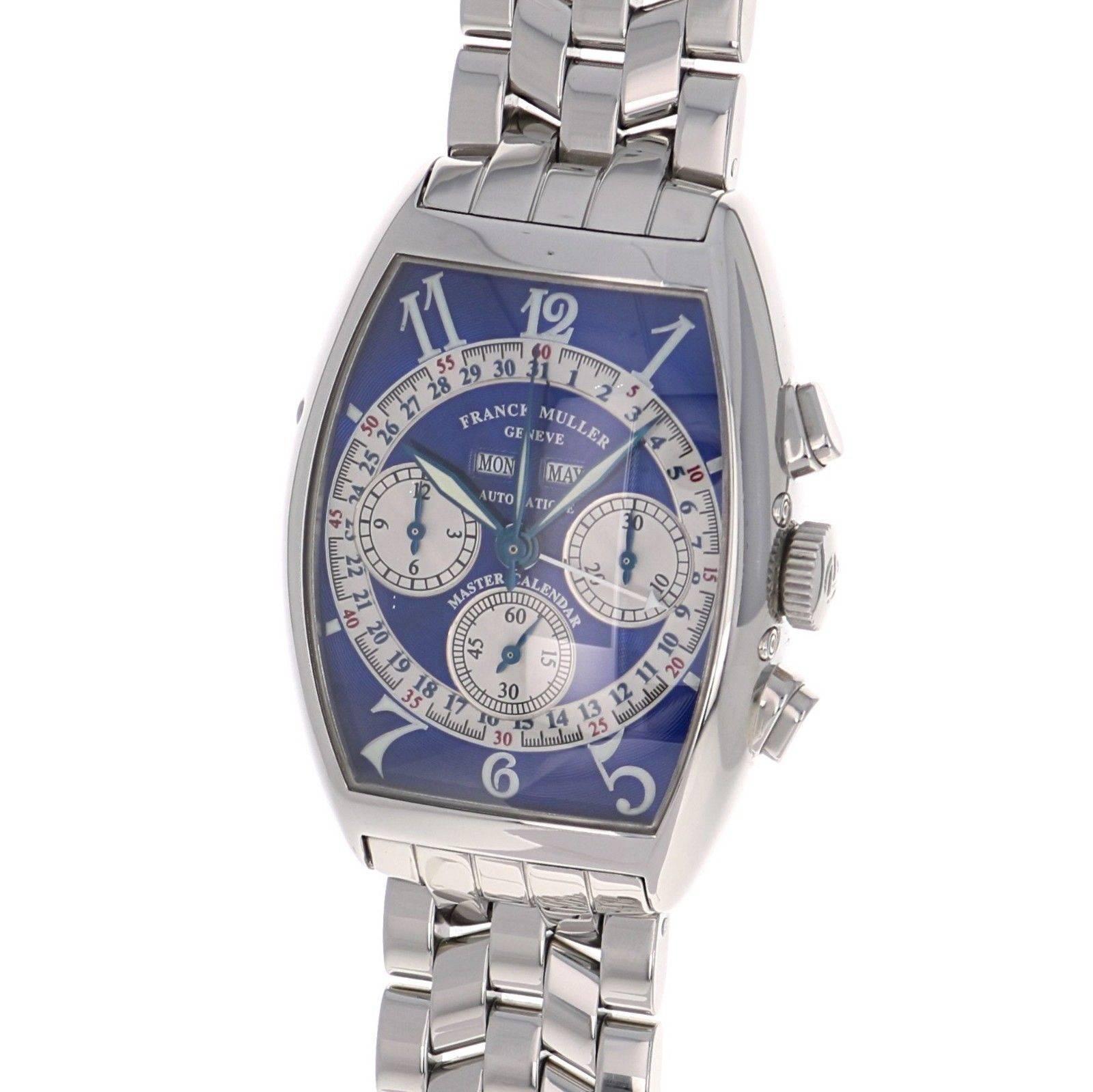 Franck Muller Stainless Steel Triple Calendar Chronograph Automatic Wristwatch 2