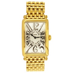 Franck Muller Rare Long Island 18 Karat Yellow Gold Watch 950QZ