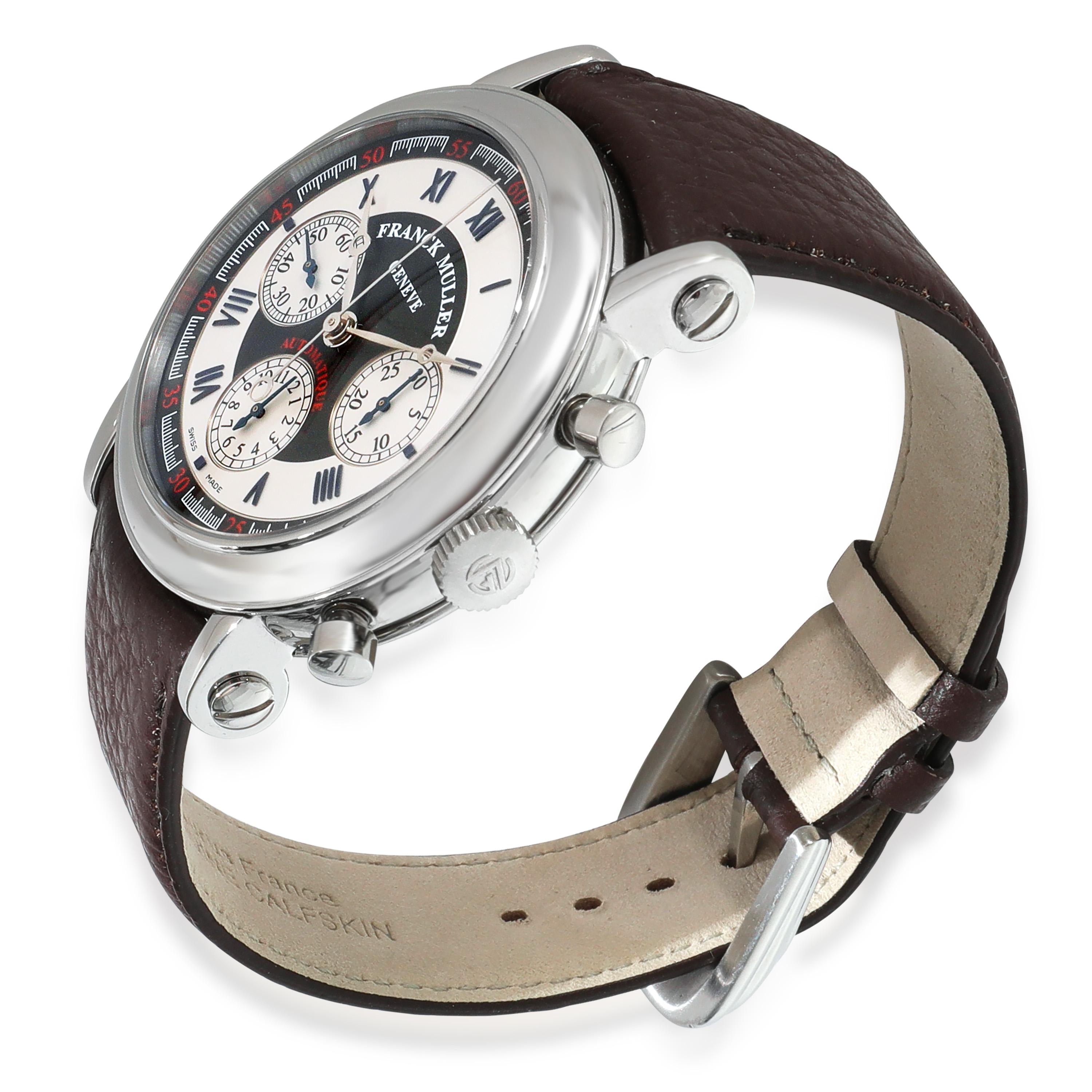 Franck Muller Ronde Chronograph 7002 CC Men's Watch in  Stainless Steel In Excellent Condition For Sale In New York, NY