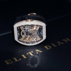 Franck Muller Rose Gold Vanguard 7 Day Power Reserve Skeleton Manual Wristwatch