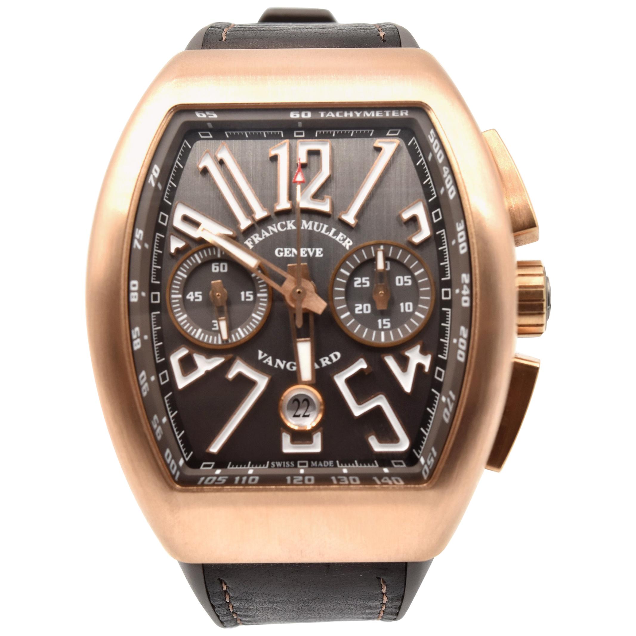 Franck Muller Rose Gold Vanguard Chronograph automatic Wristwatch 