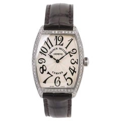 Franck Muller Montre en acier inoxydable Diamant Cintree Curvex Silver