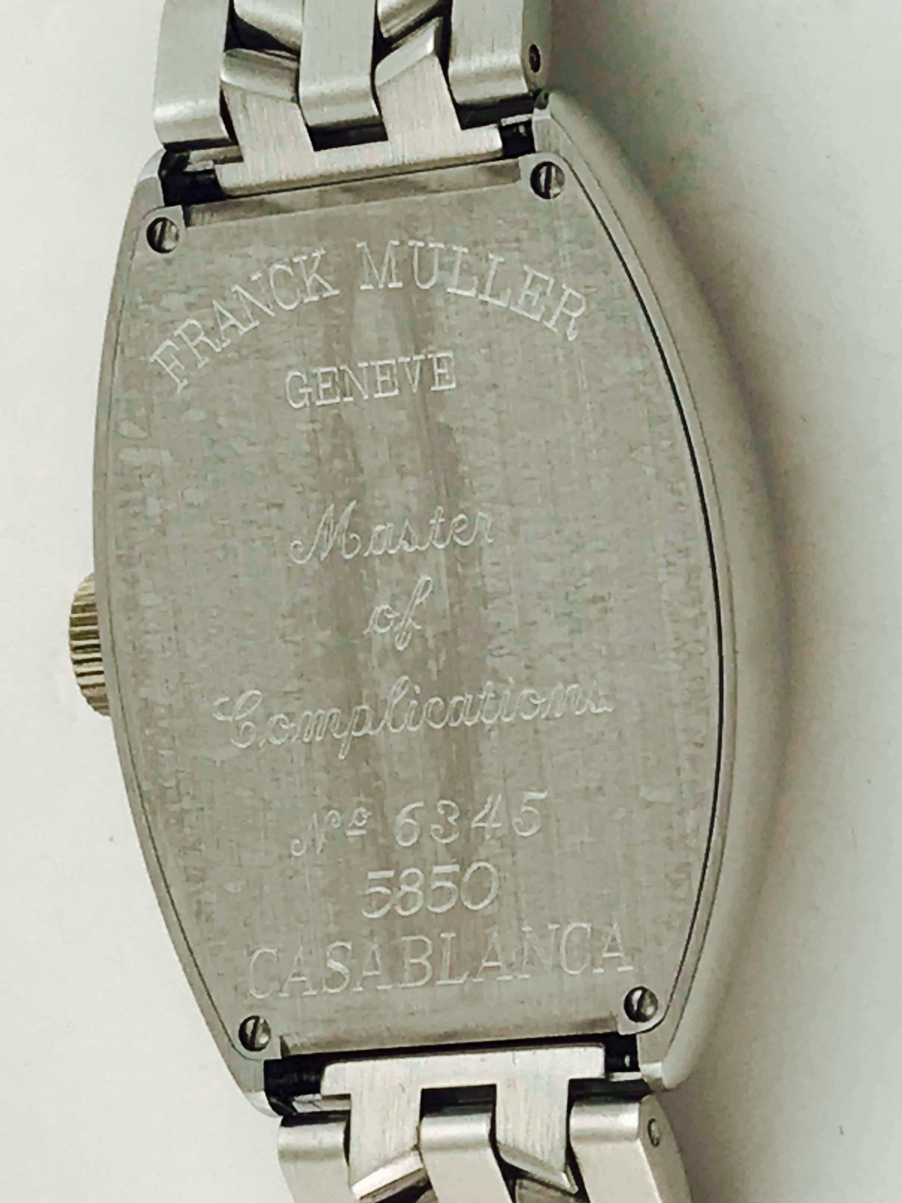 Contemporary Franck Muller Stainless Steel Casablanca Automatic Wrist Watch Model 5850 For Sale