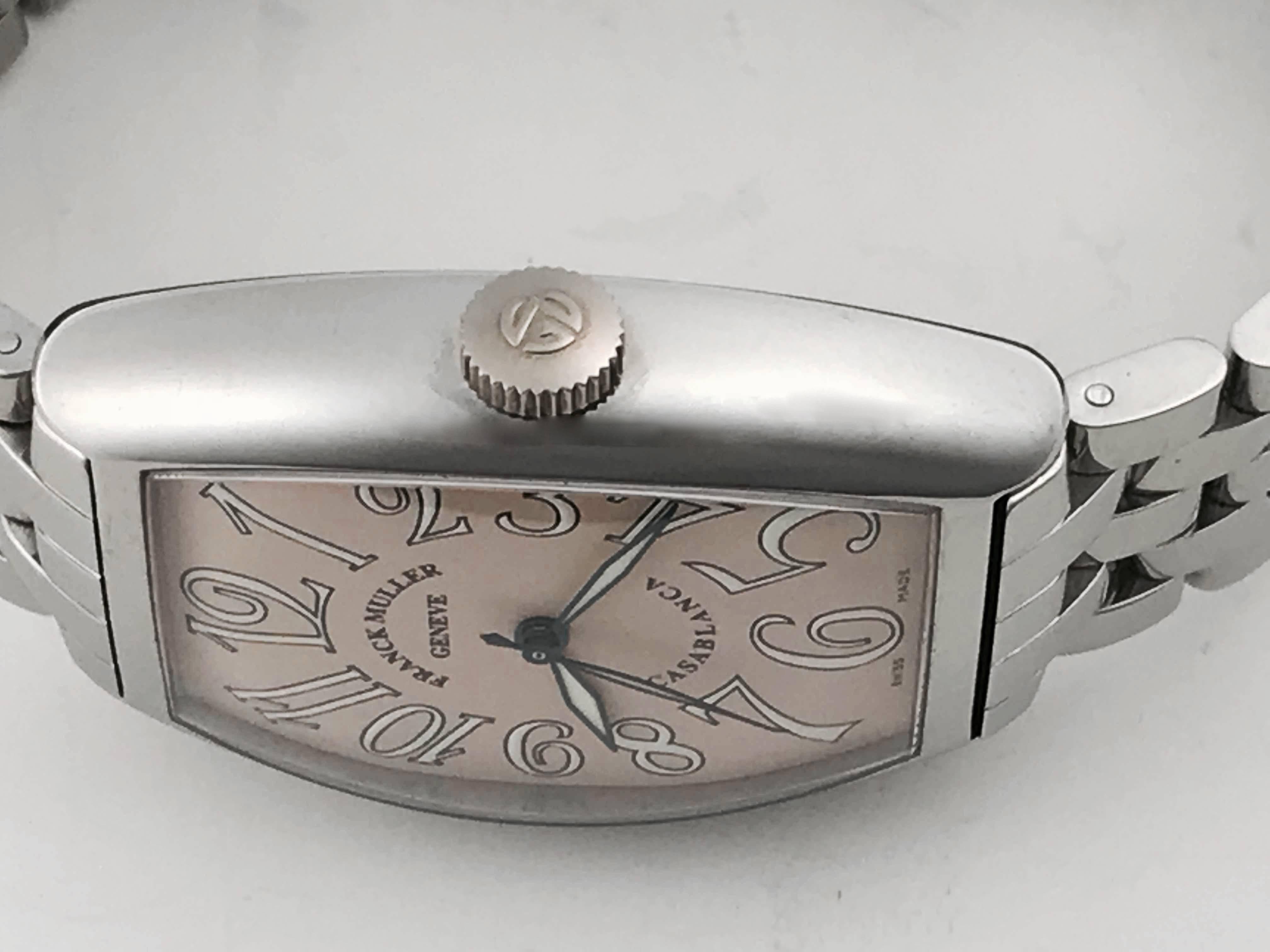 Franck Muller Stainless Steel Casablanca Automatic Wrist Watch Model 5850 In Excellent Condition For Sale In Dallas, TX