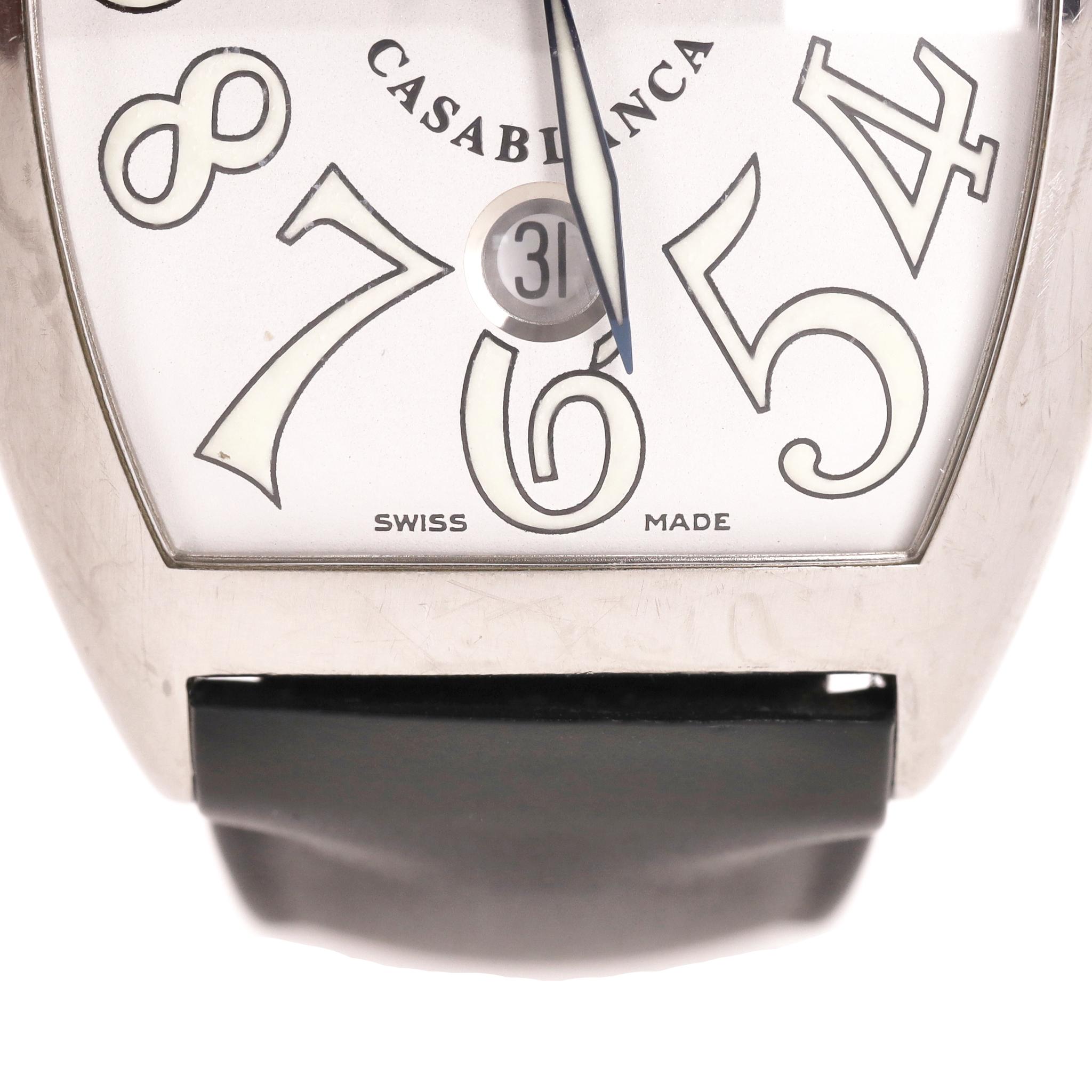 Franck Muller Orologio Casablanca in acciaio inox con cinturino in gomma in vendita 2
