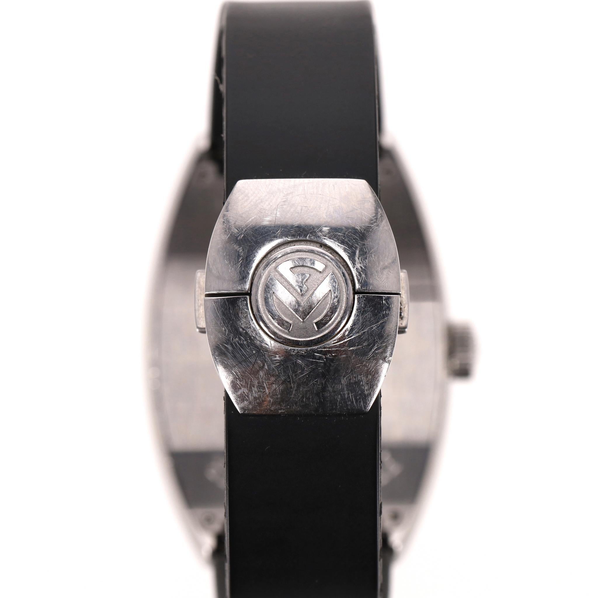 Franck Muller Orologio Casablanca in acciaio inox con cinturino in gomma in vendita 3