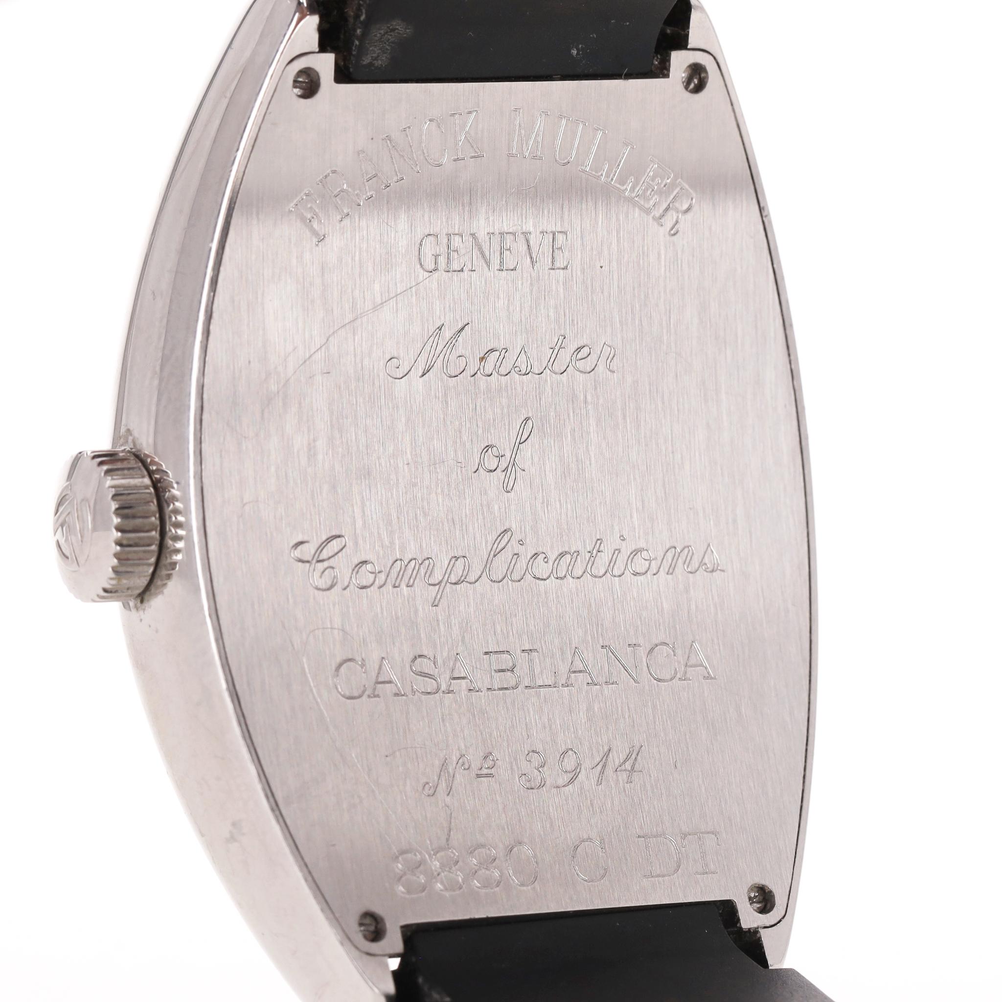 Franck Muller Orologio Casablanca in acciaio inox con cinturino in gomma in vendita 4