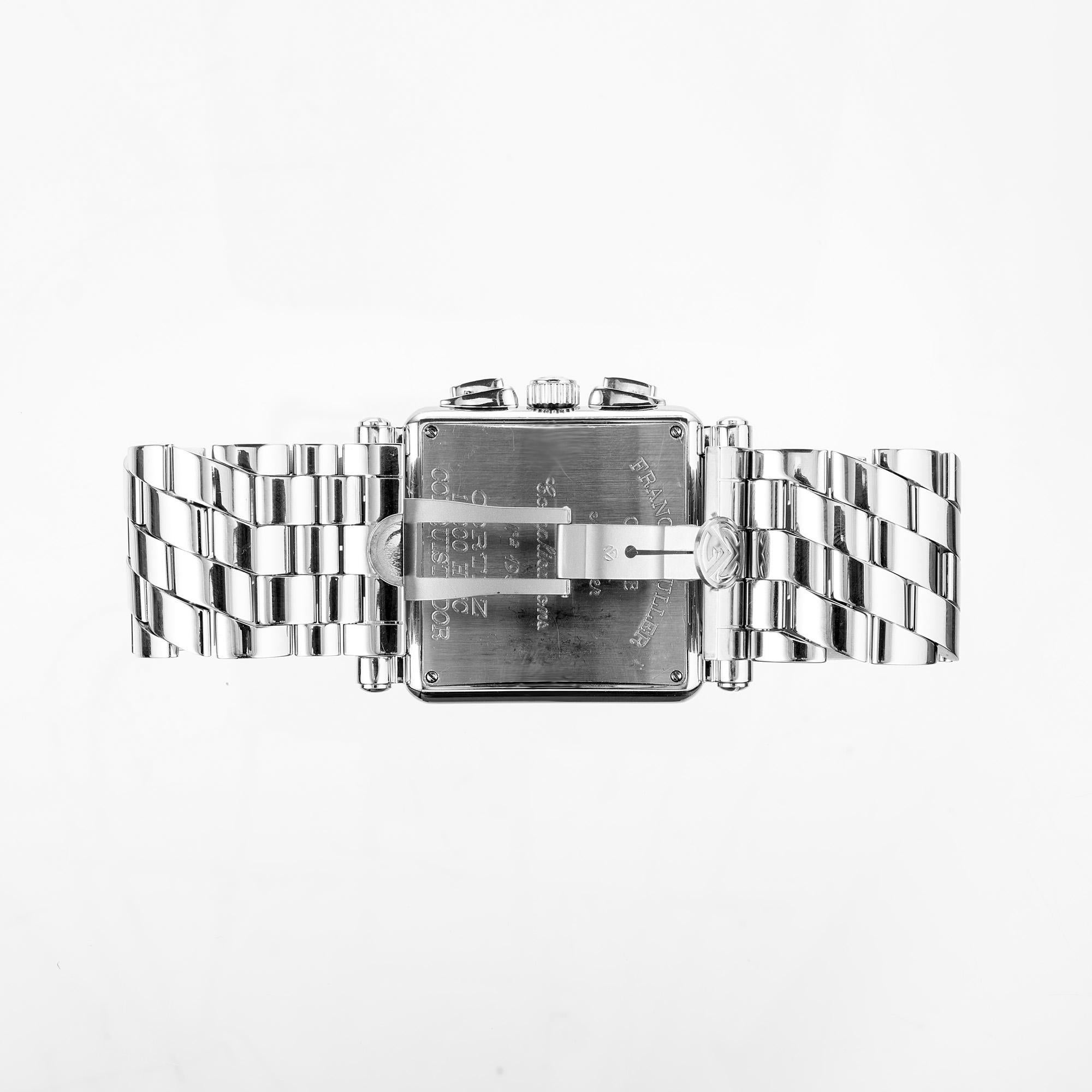 Men's Franck Muller Stainless Steel Conquistador Cortez Chronograph For Sale