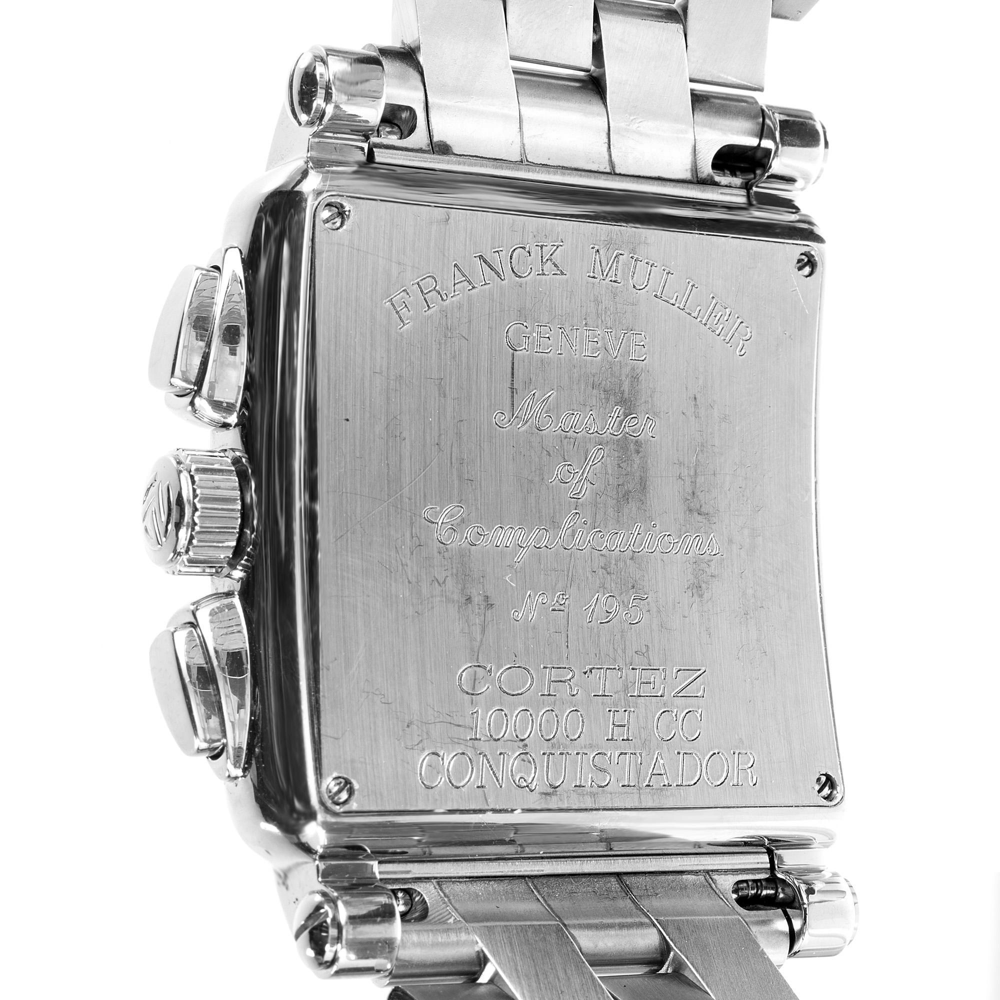 Franck Muller Stainless Steel Conquistador Cortez Chronograph For Sale 2