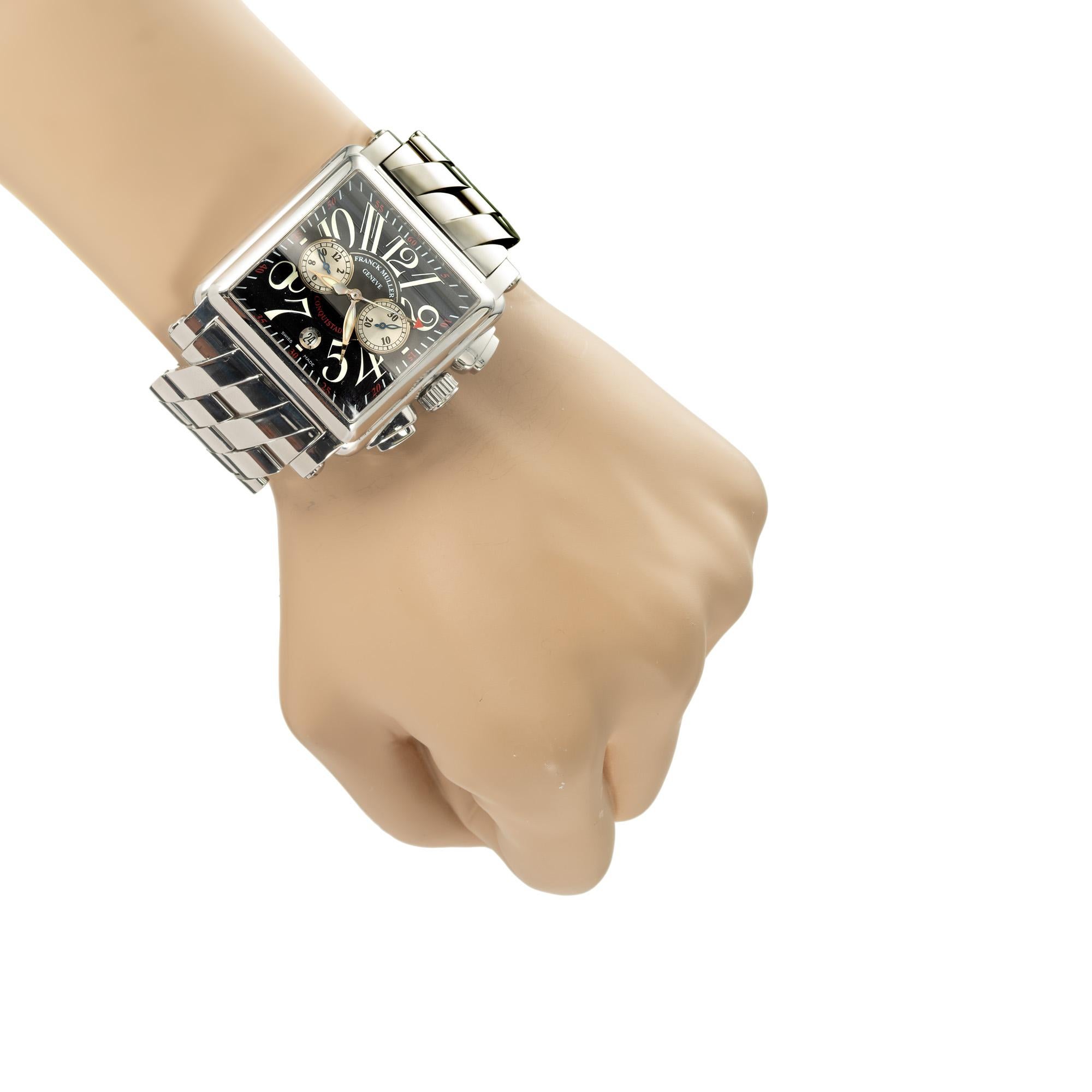Franck Muller Stainless Steel Conquistador Cortez Chronograph For Sale 3