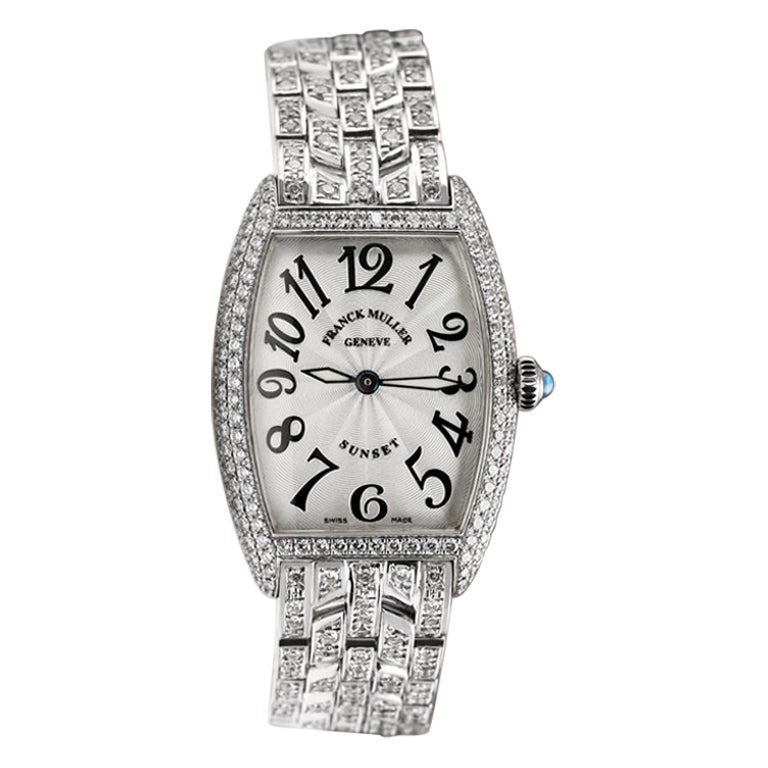 Reloj Franck Muller Sunset de oro blanco de 18 quilates y diamantes 1163