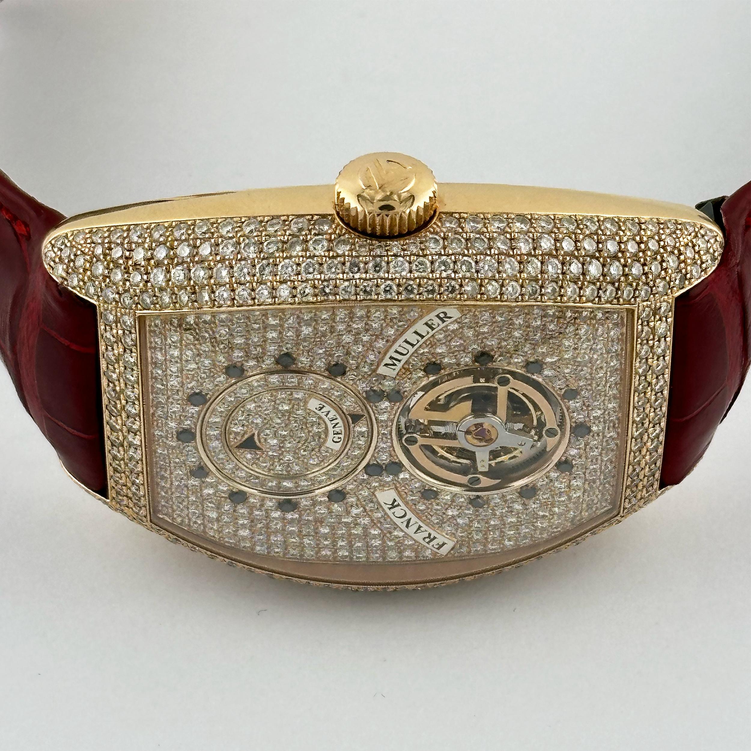 Franck Muller Tourbillon Double Mystery Full Factory Diamanten Roségold 8880 für Damen oder Herren