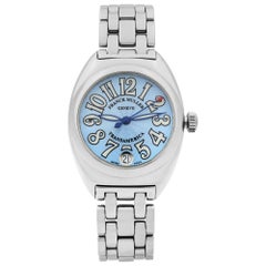 Franck Muller Transamerica Stainless Steel Blue Dial Quartz Ladies Watch 2000L