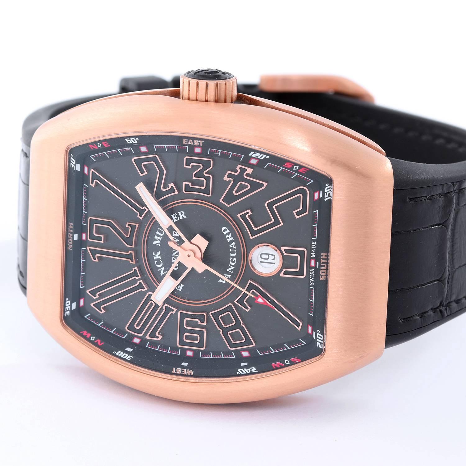 Franck Muller Rose Gold Vanguard Automatic Wristwatch In Excellent Condition In Dallas, TX