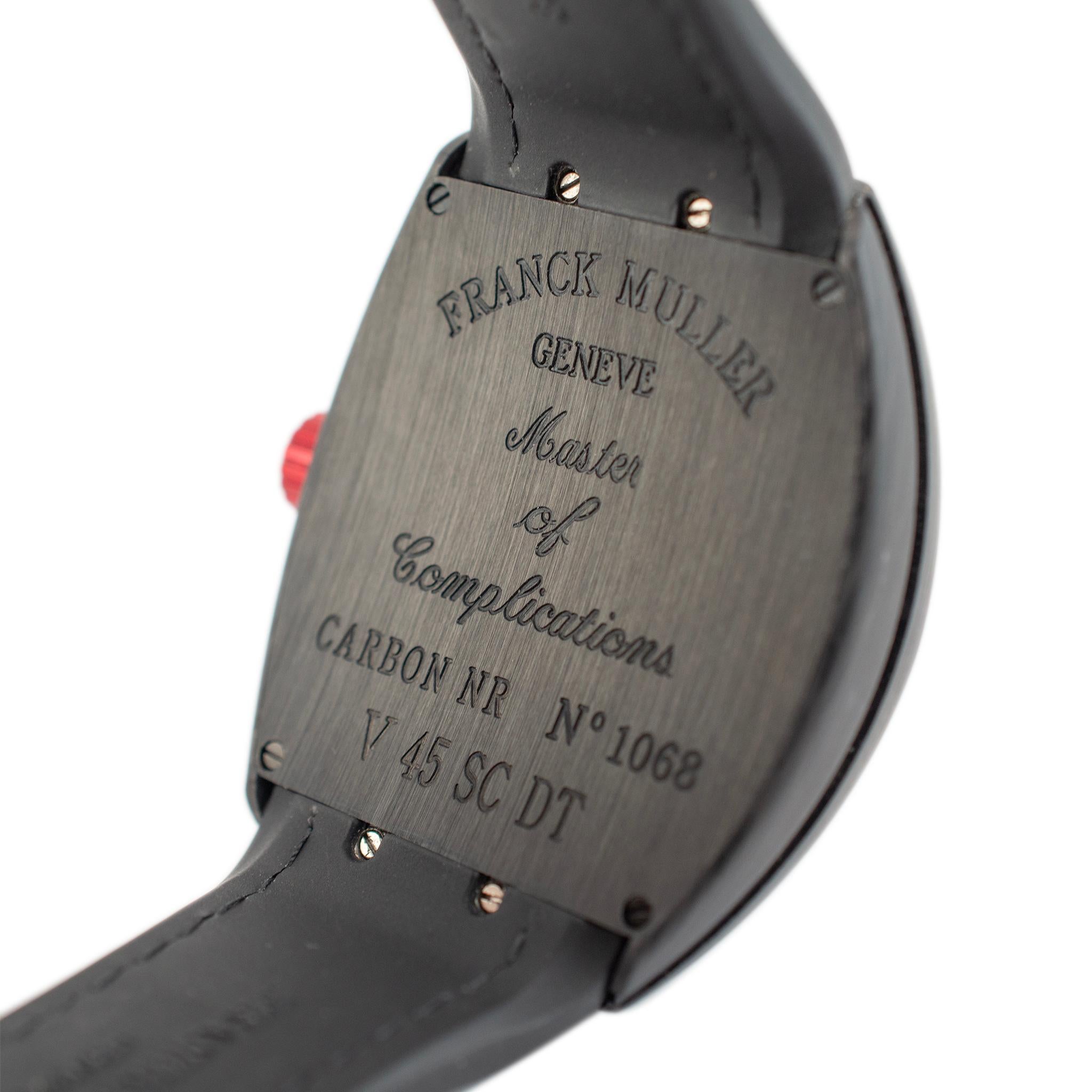 Men's Franck Muller Vanguard 44MM V45SCDT Black & Red Carbon Fiber Men’s Watch For Sale
