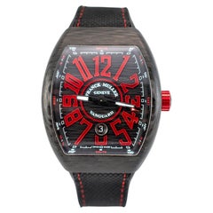 Franck Muller Vanguard 44MM V45SCDT Schwarz & Rot Karbonfaser Herrenuhr