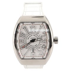 Franck Muller Vanguard Automatic Watch Stainless Steel and Alligator with Rubber