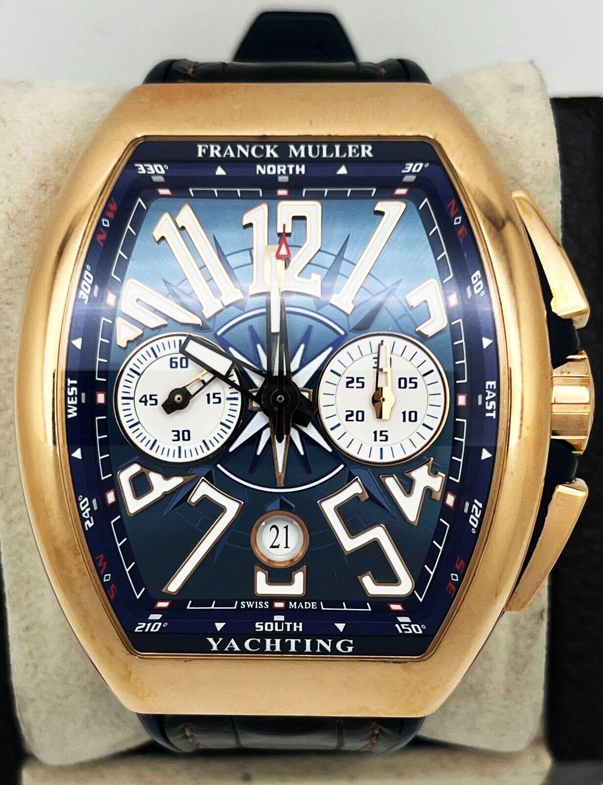 Franck Muller Vanguard V45 CC DT Yachting Blue Dial 18k Rose Gold For Sale 1