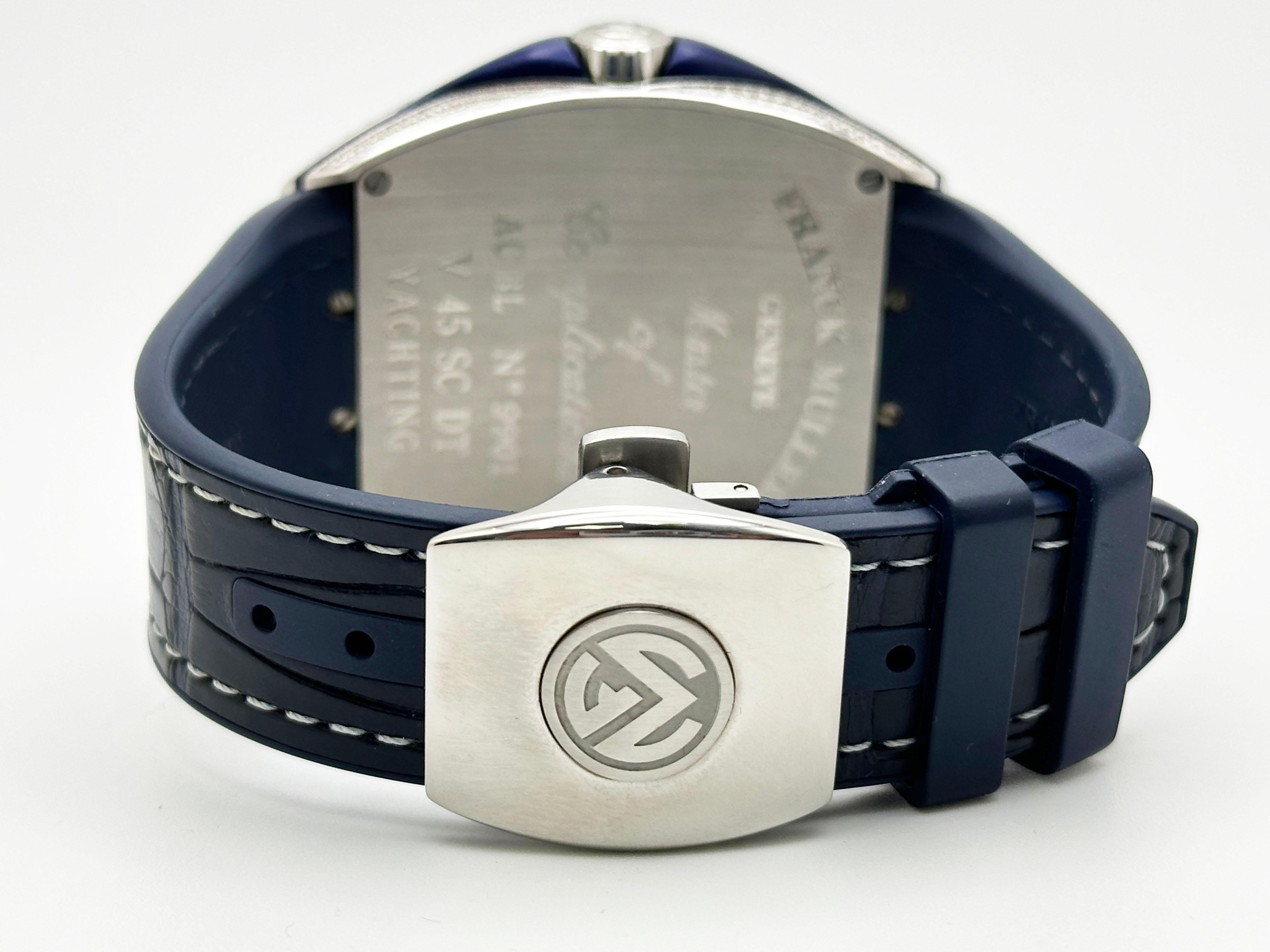 Franck Muller Vanguard V45SCDT Diamond Encrusted Stainless Steel Box Paper For Sale 1