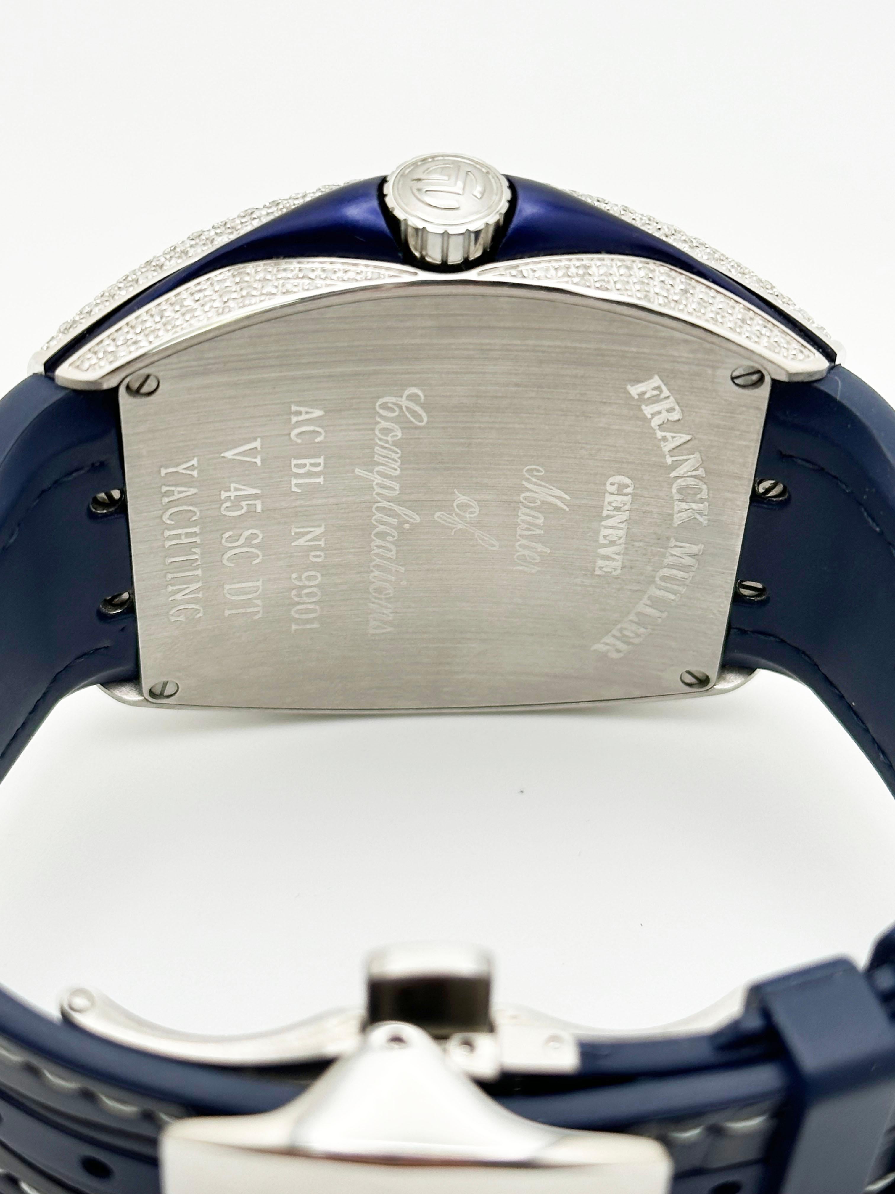 Franck Muller Vanguard V45SCDT Diamond Encrusted Stainless Steel Box Paper For Sale 3