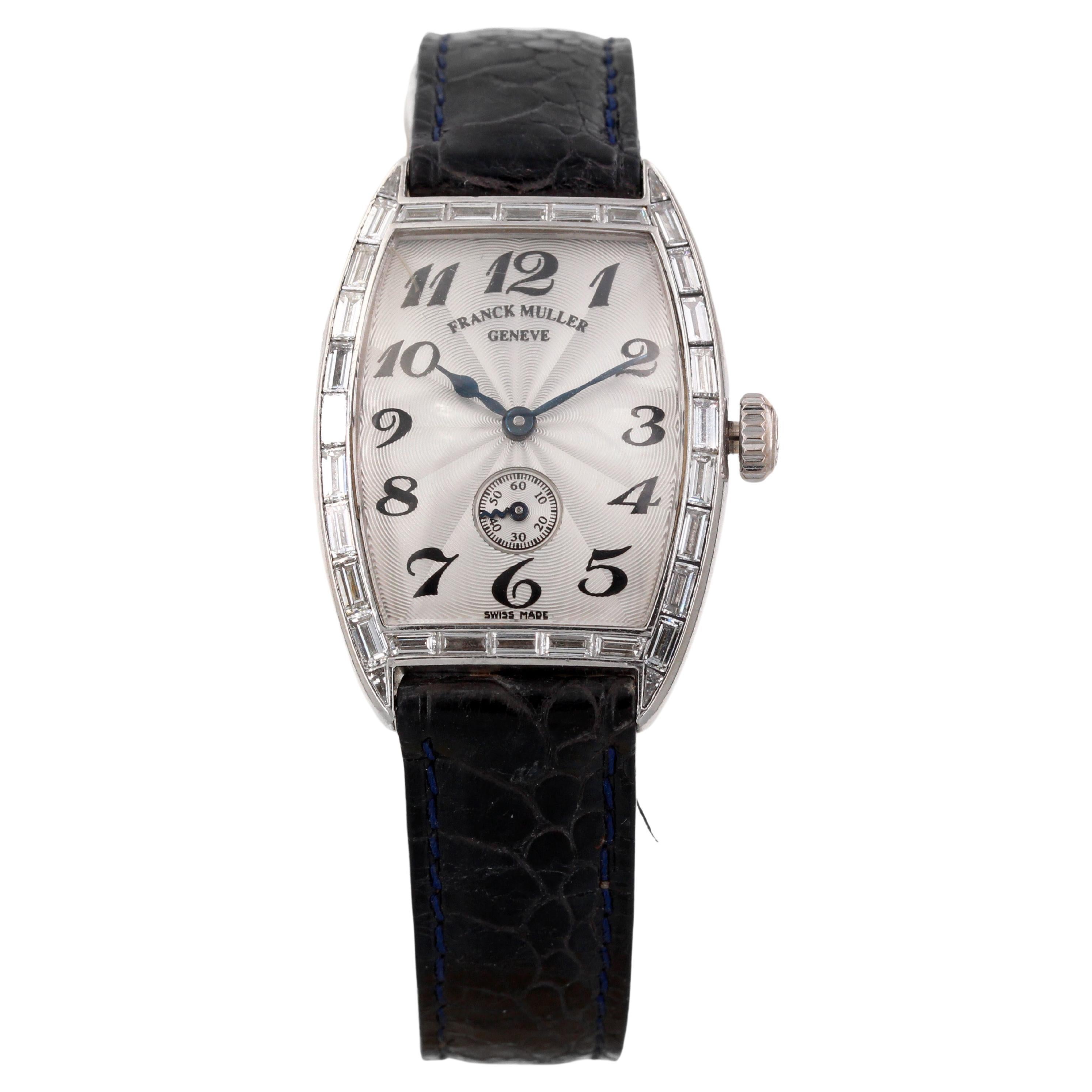 Franck Muller Vintage Ladies Watch 1750 S6 BAG in Platinum For Sale