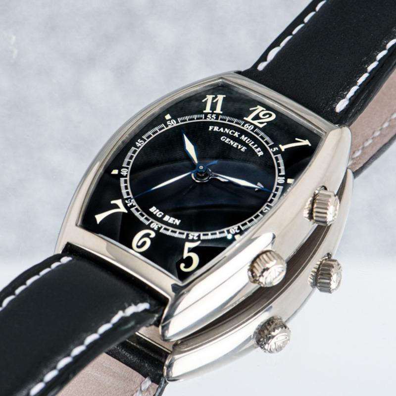 Men's Franck Muller White Gold Black Dial Big Ben Alarm 5850 AL Manual Wind Watch For Sale
