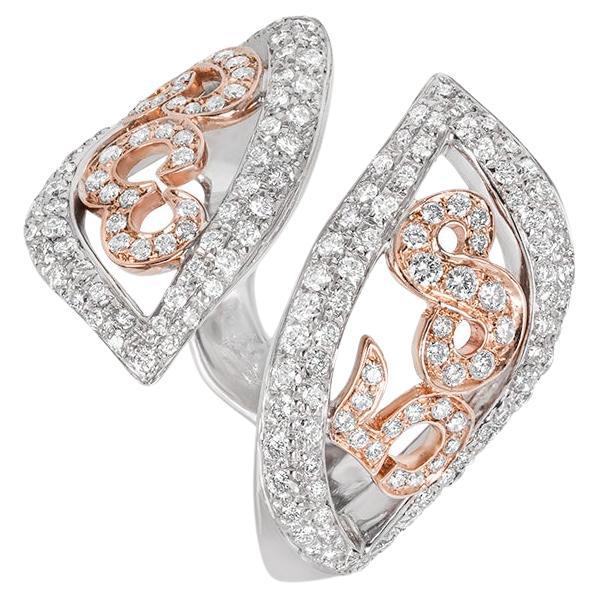 Franck Muller White & Rose Gold Diamond Liberty Ring