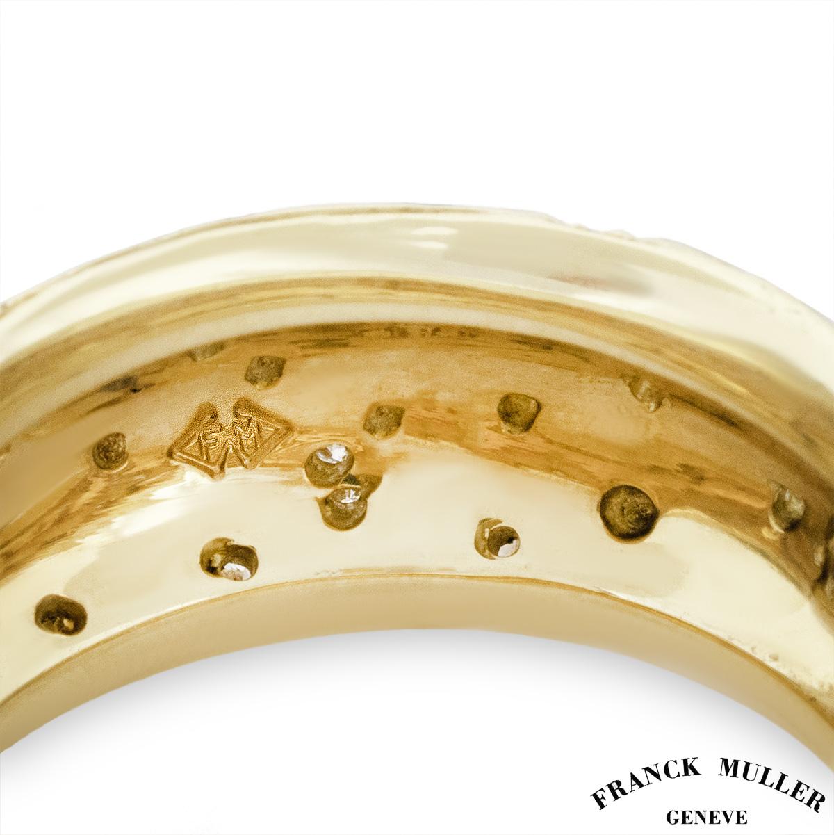 Franck Muller Yellow Gold Crazy Hours Diamond and Enamel Ring In Excellent Condition In London, GB