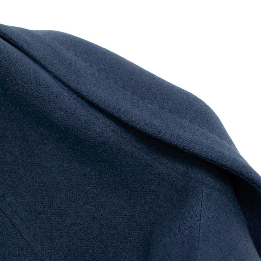 Franck Namani Blue Cashmere Double Breasted Jacket - Size US 10 For Sale 3