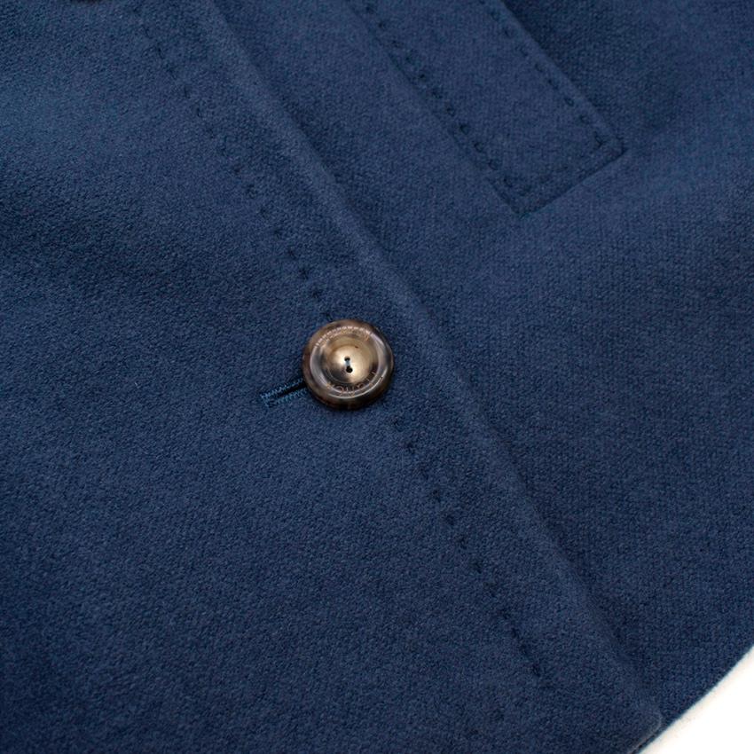 Franck Namani Blue Cashmere Double Breasted Jacket - Size US 10 In Excellent Condition For Sale In London, GB
