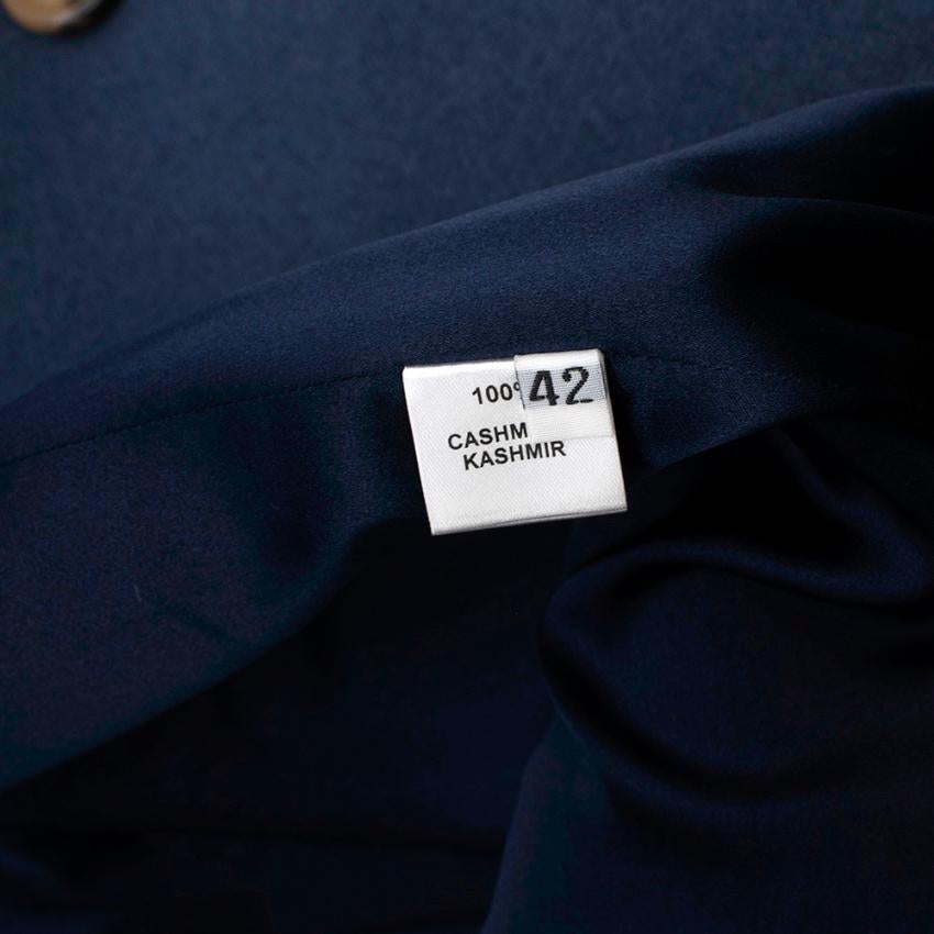 Women's Franck Namani Blue Cashmere Double Breasted Jacket - Size US 10 For Sale