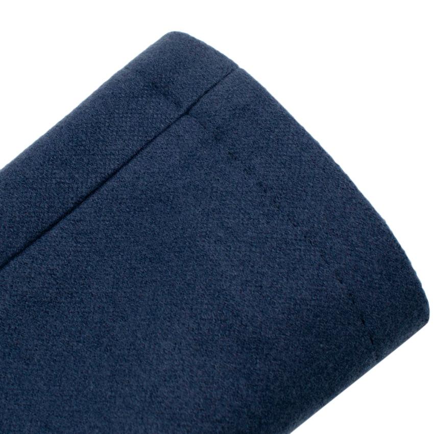 Franck Namani Blue Cashmere Double Breasted Jacket - Size US 10 For Sale 1