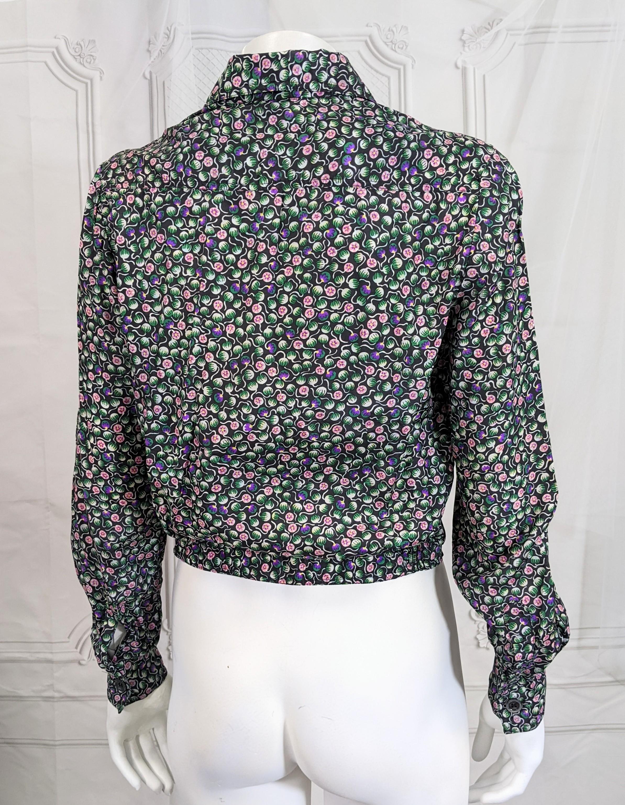 Black Franck Olivier Floral Print Bomber Blouse For Sale