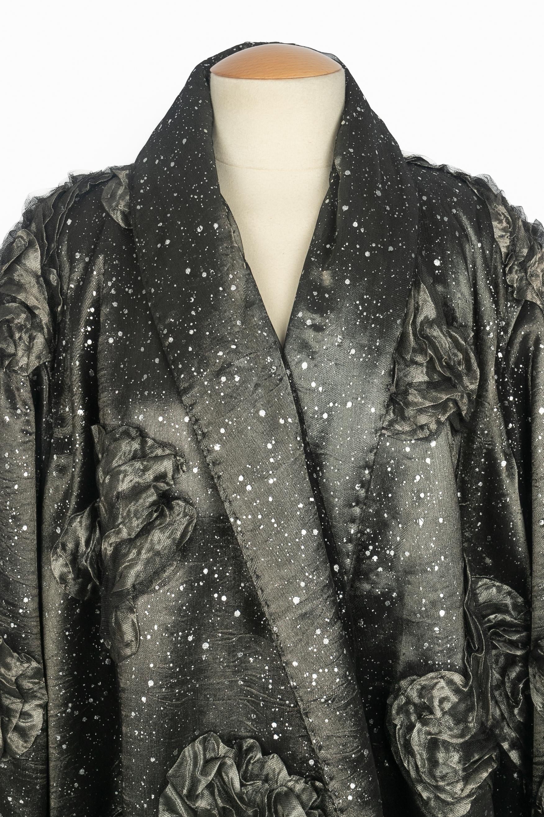 Nero Franck Sorbier cappotto 'Nimbostratus' Haute Couture Inverno 2024 in vendita