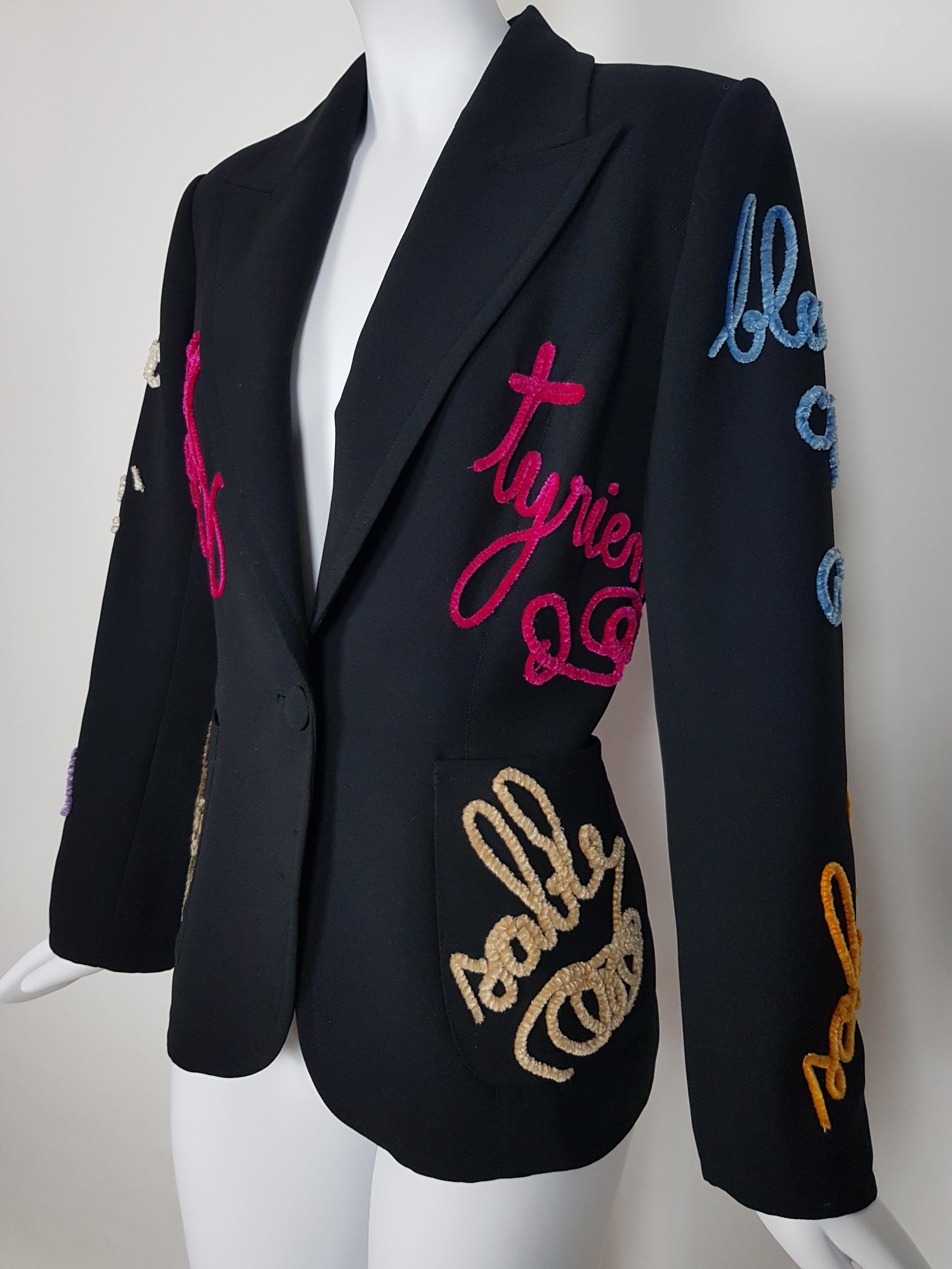 Black FRANCK SORBIER haute couture blazer 
