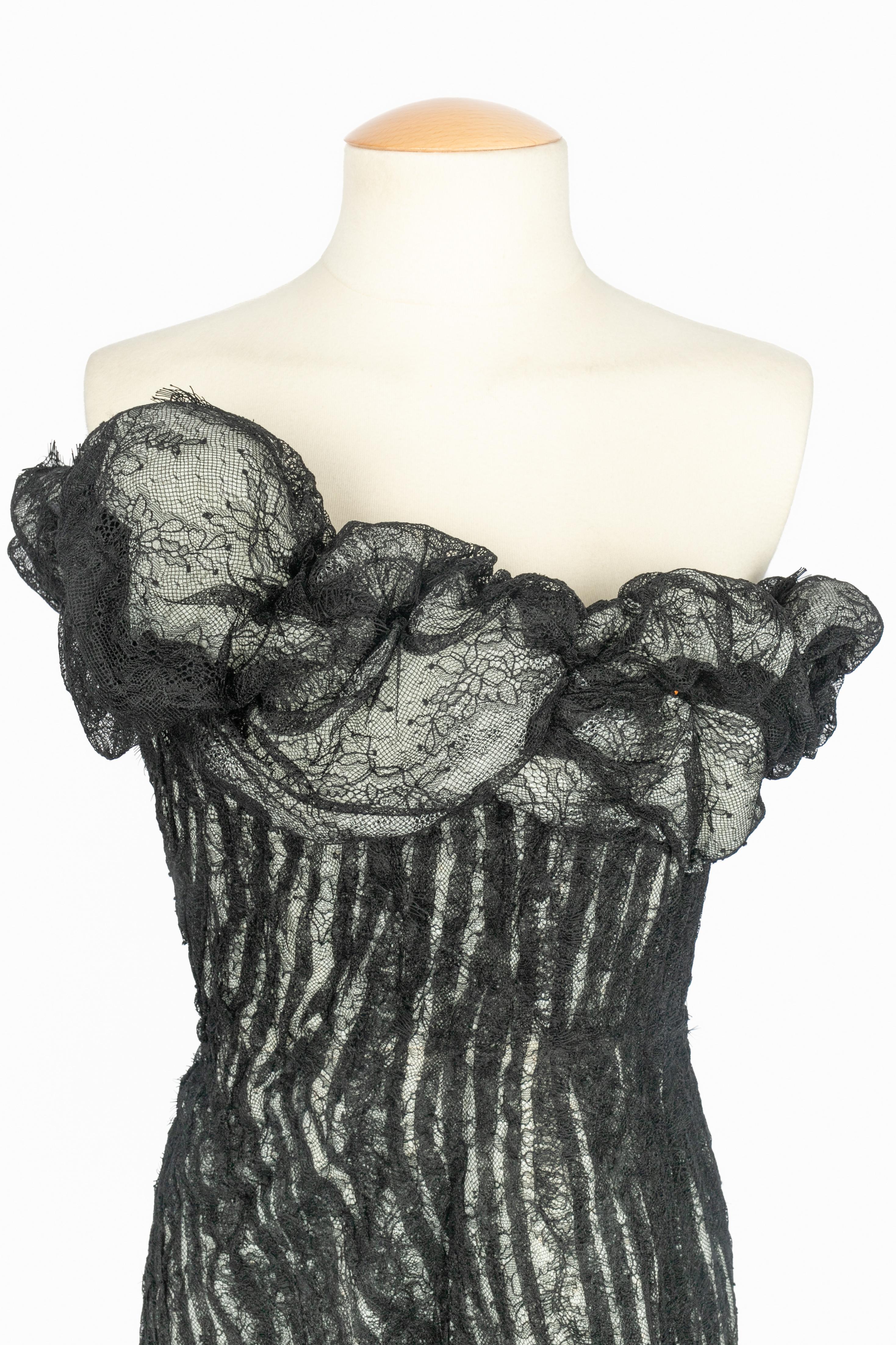 Noir Franck Sorbier robe 'Cloud' Haute Couture hiver 2024/2025 en vente